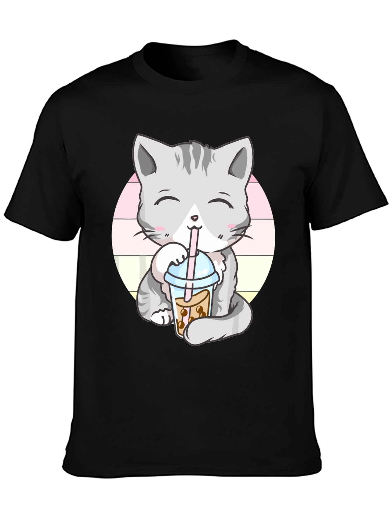 Kawaii Cat Boba Tea Graphic Tee