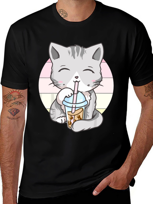 Kawaii Cat Boba Tea Graphic Tee