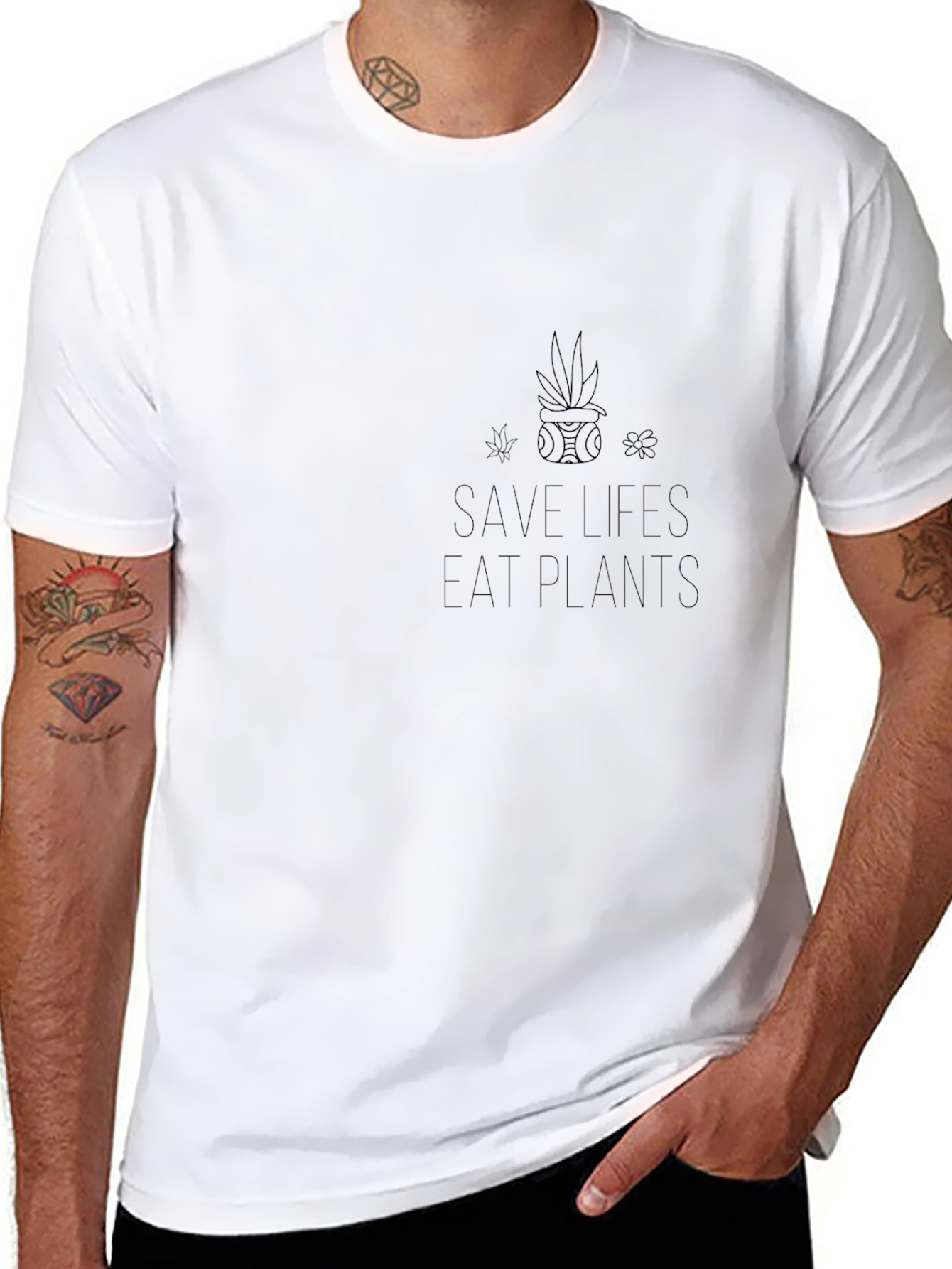 Save Lives Eat Plants Graphic T-Shirt