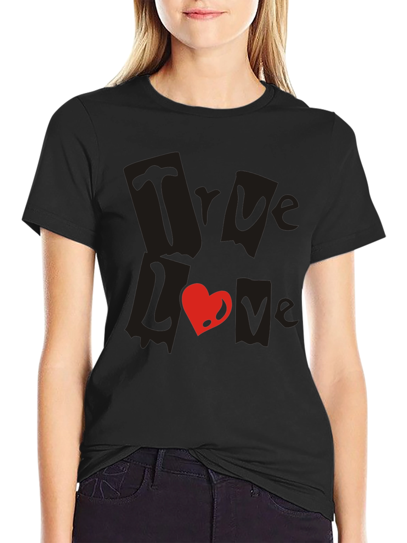True Love Black Graphic Tee
