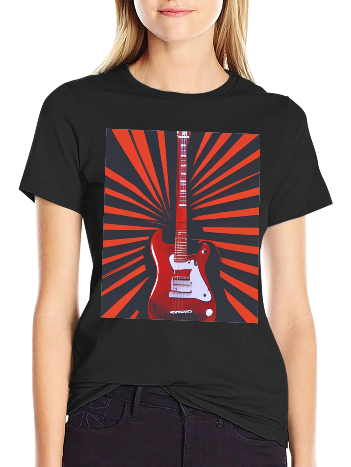 Electric Guitar Graphic T-Shirt - Retro Music Tee