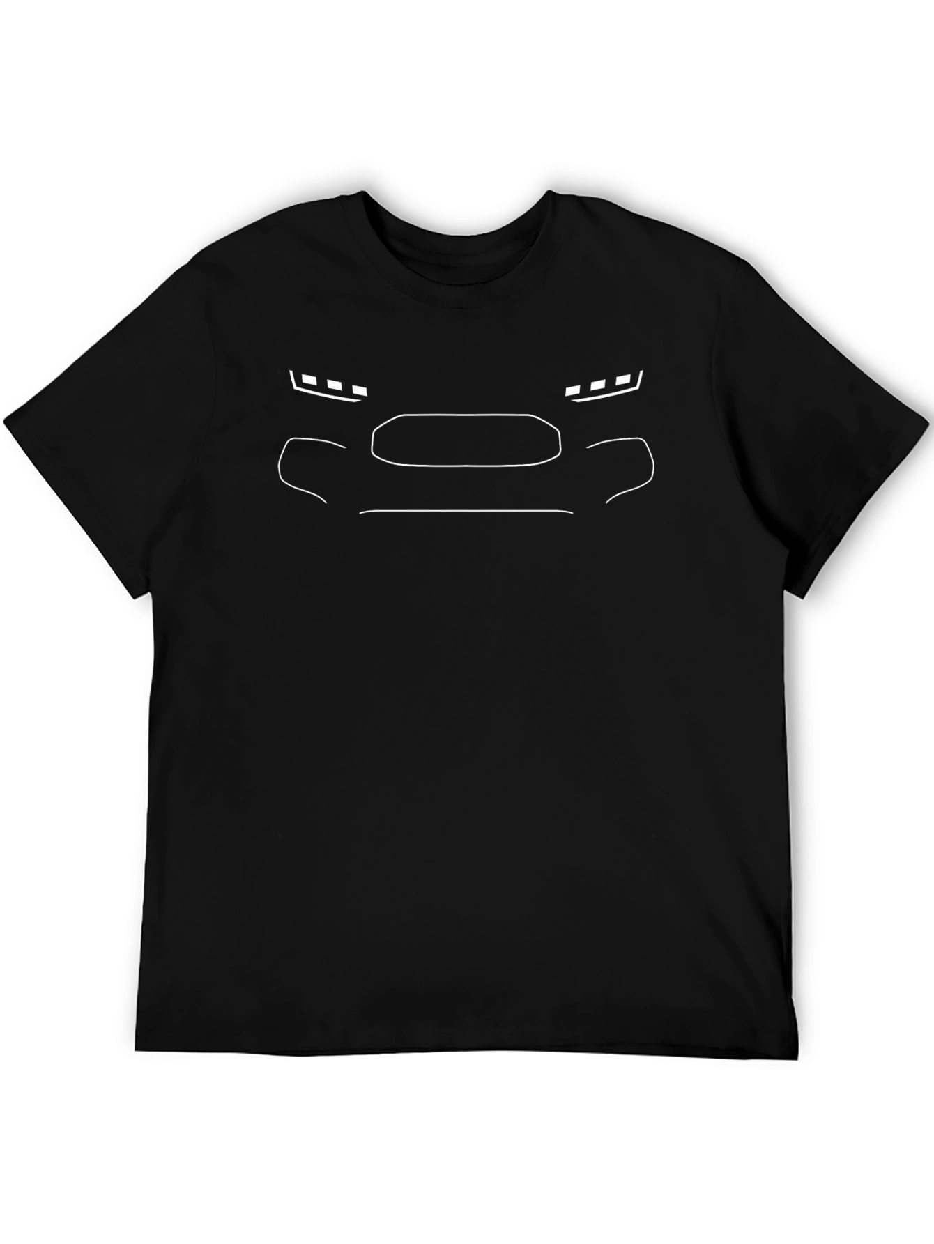 Modern Car Outline Graphic Tee - Black