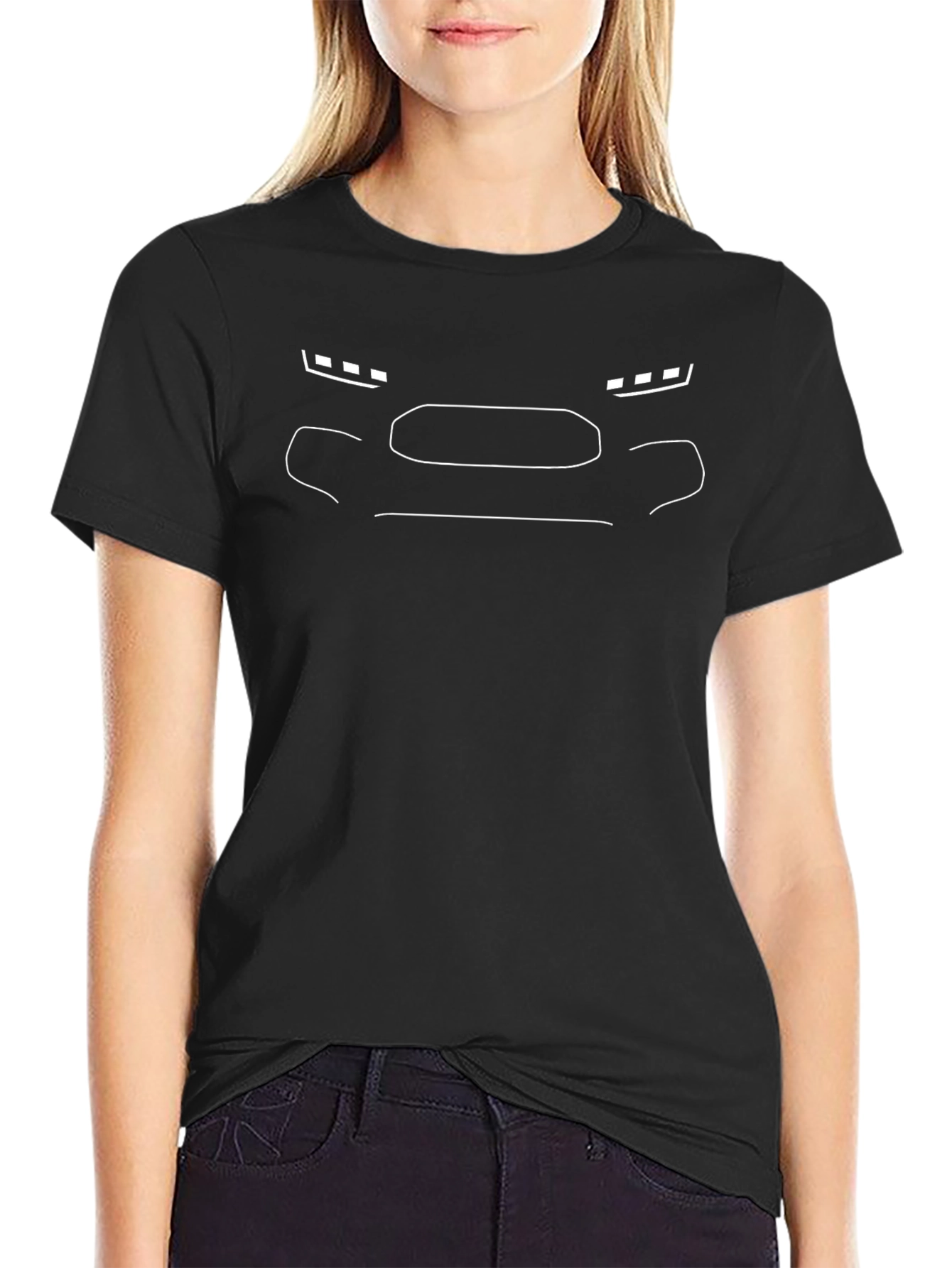 Modern Car Outline Graphic Tee - Black