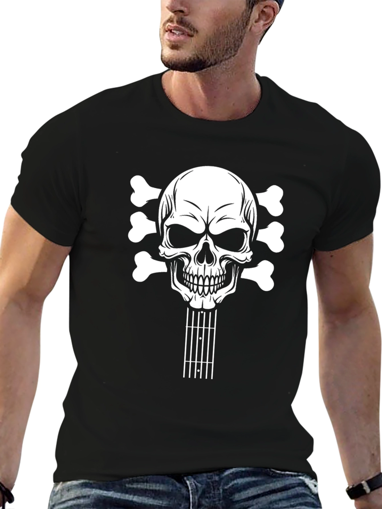 Skull Guitar Black T-Shirt