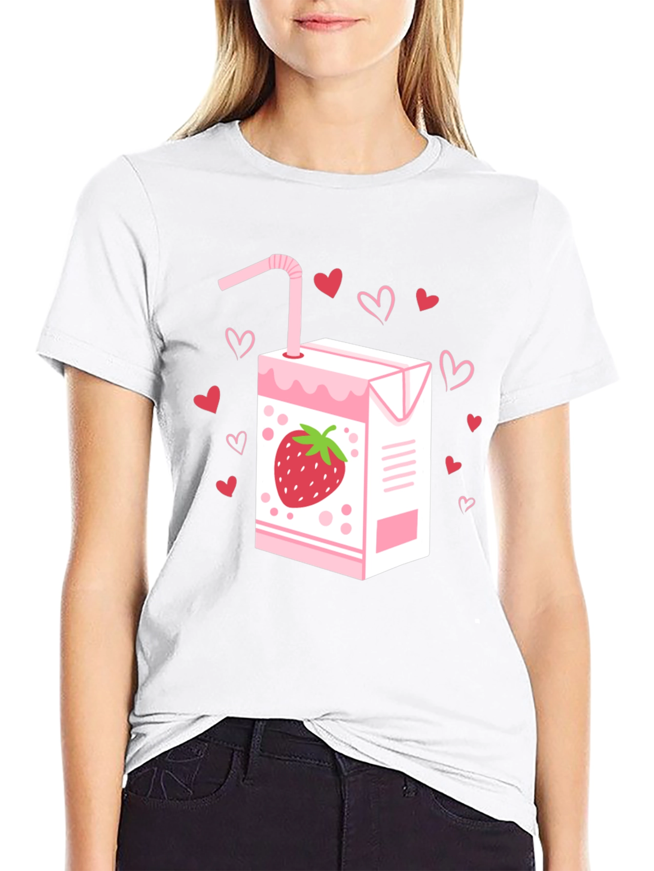 Strawberry Juice T-Shirt - Kawaii Cute Design