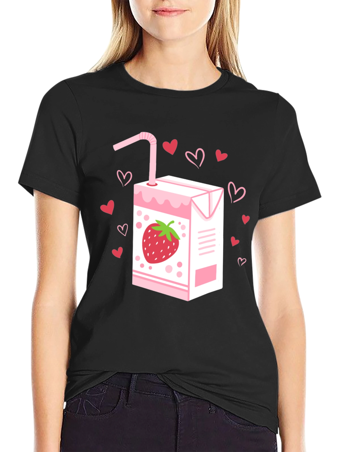 Strawberry Juice T-Shirt - Kawaii Cute Design