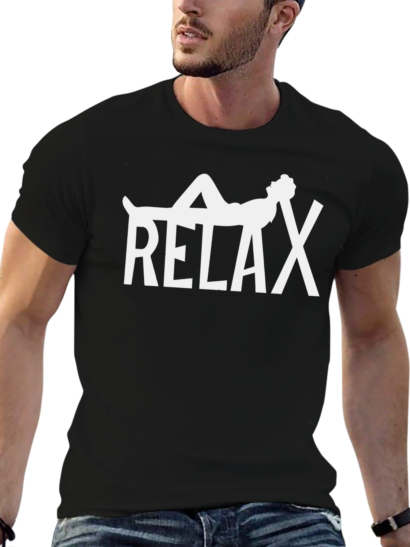 Relax Graphic Tee - Comfy Unisex Black T-Shirt