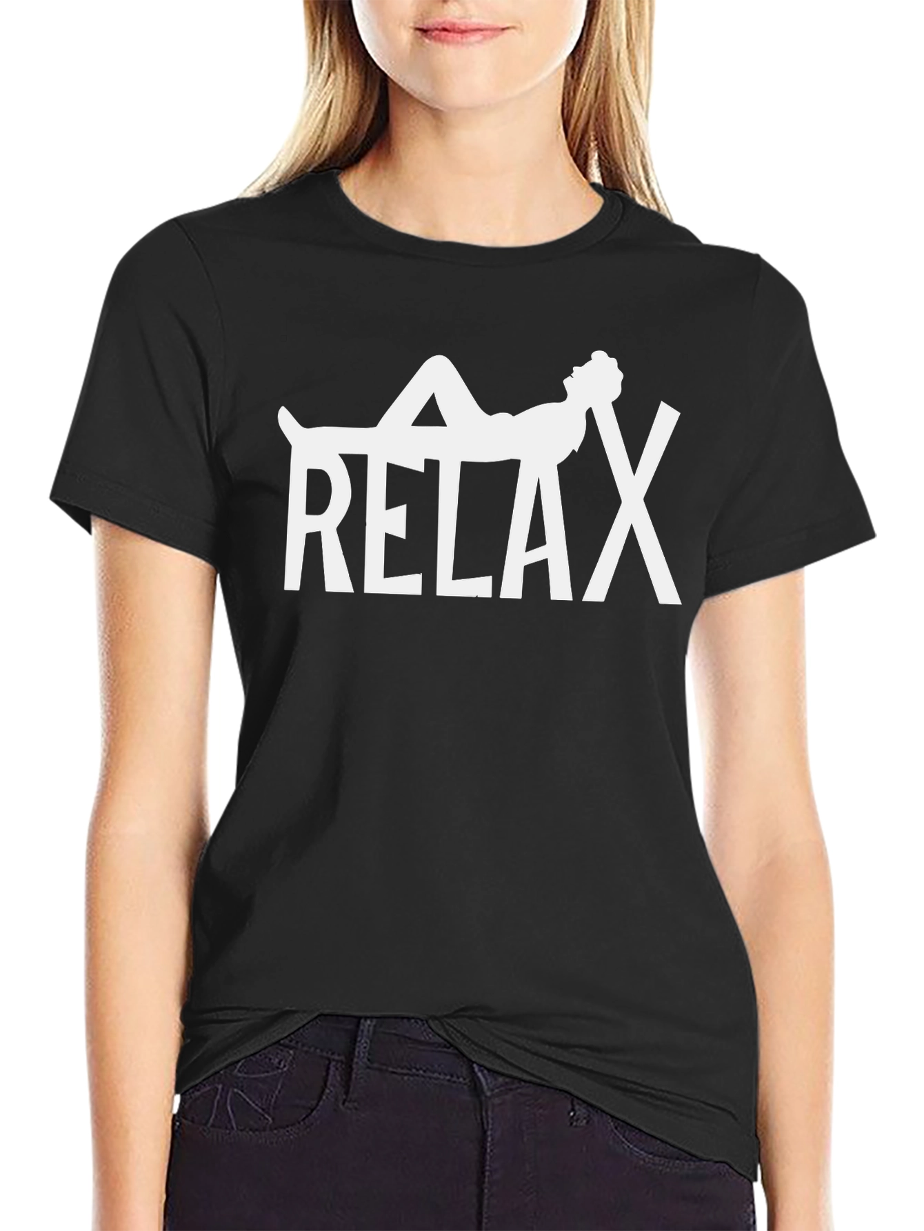 Relax Graphic Tee - Comfy Unisex Black T-Shirt