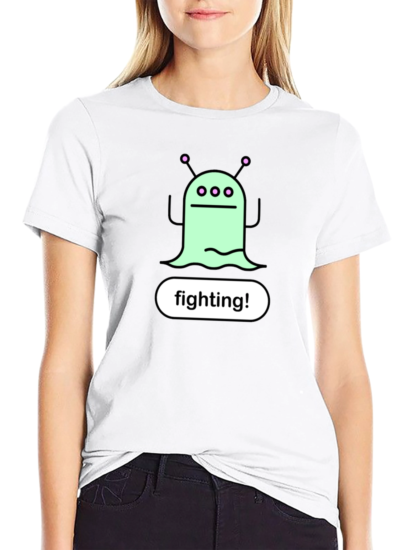Fighting Alien Graphic Tee - Black