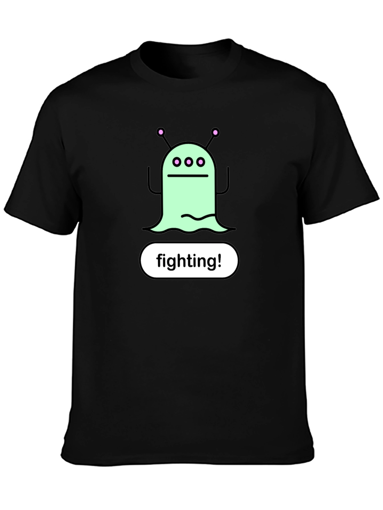 Fighting Alien Graphic Tee - Black