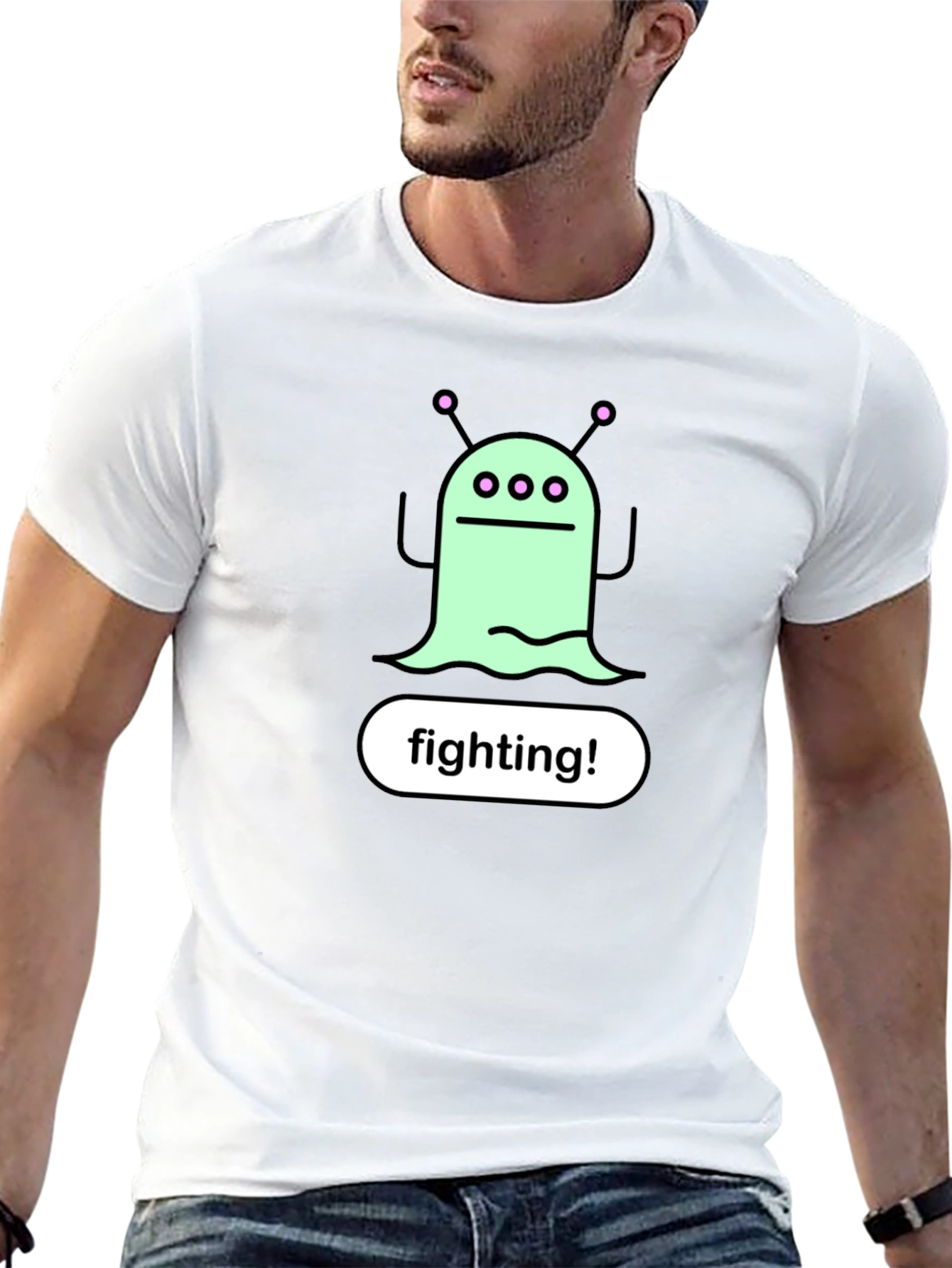Fighting Alien Graphic Tee - Black