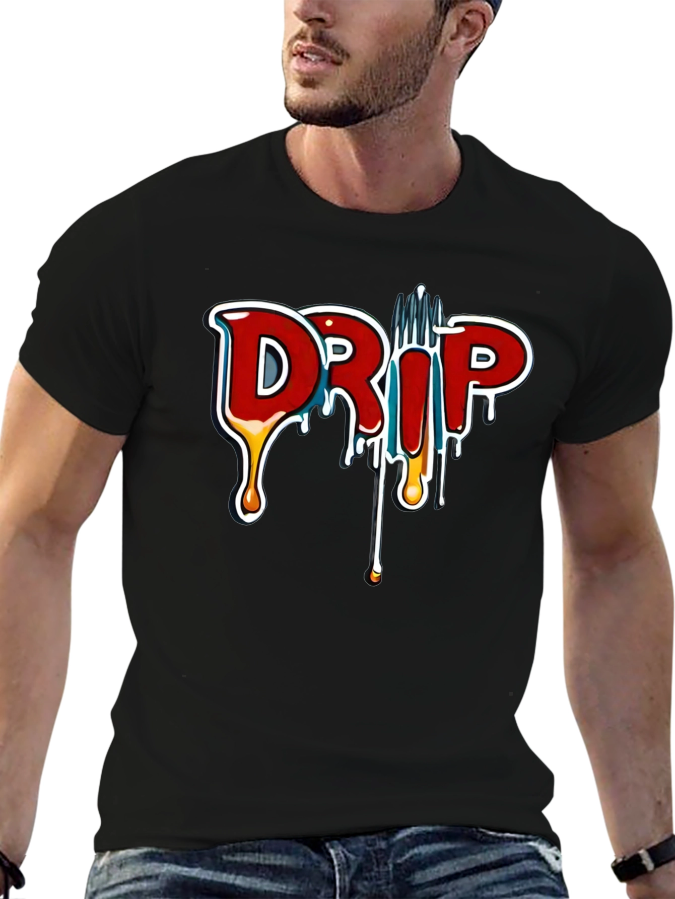 Drip Graphic Black T-Shirt