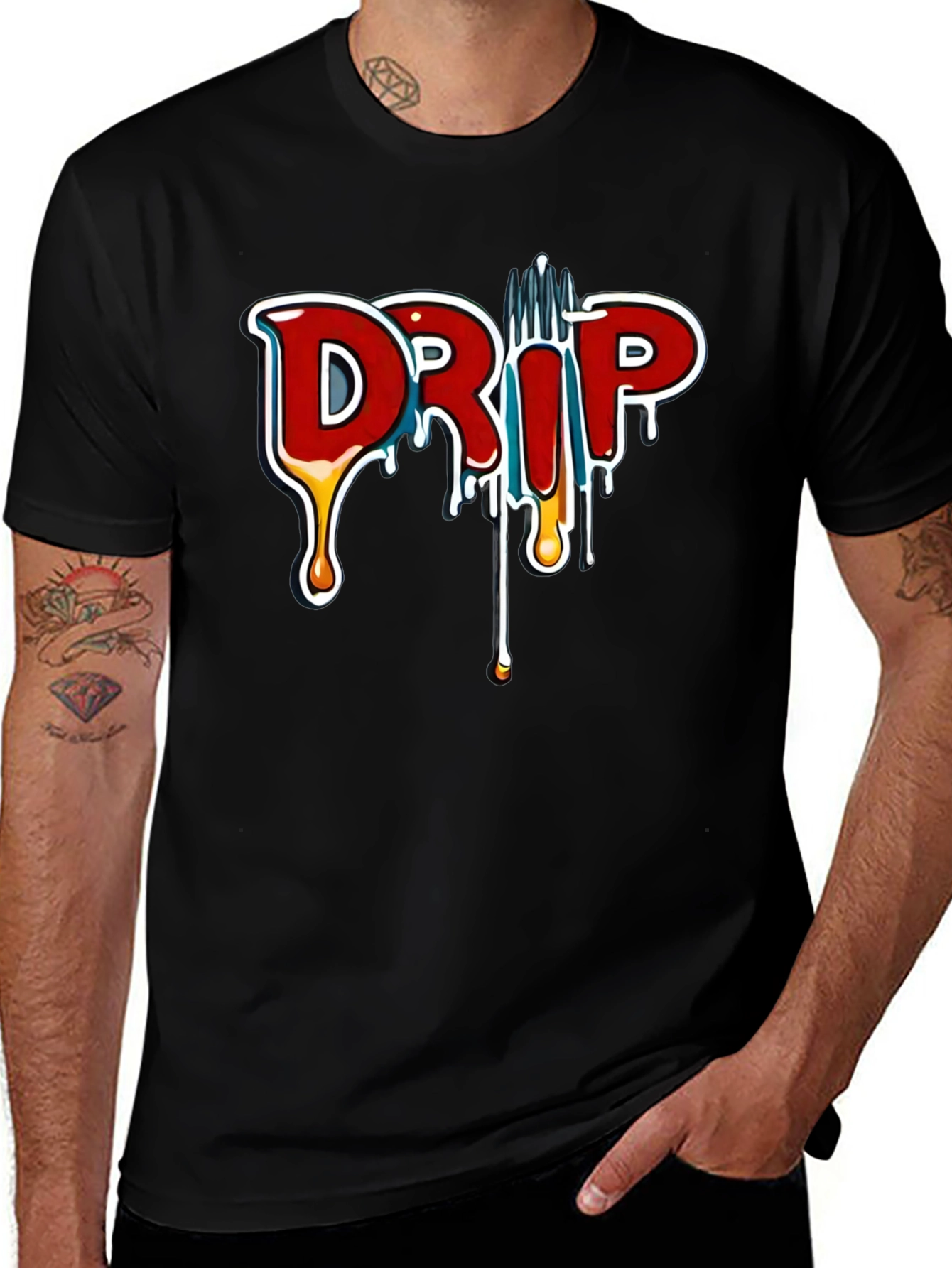 Drip Graphic Black T-Shirt