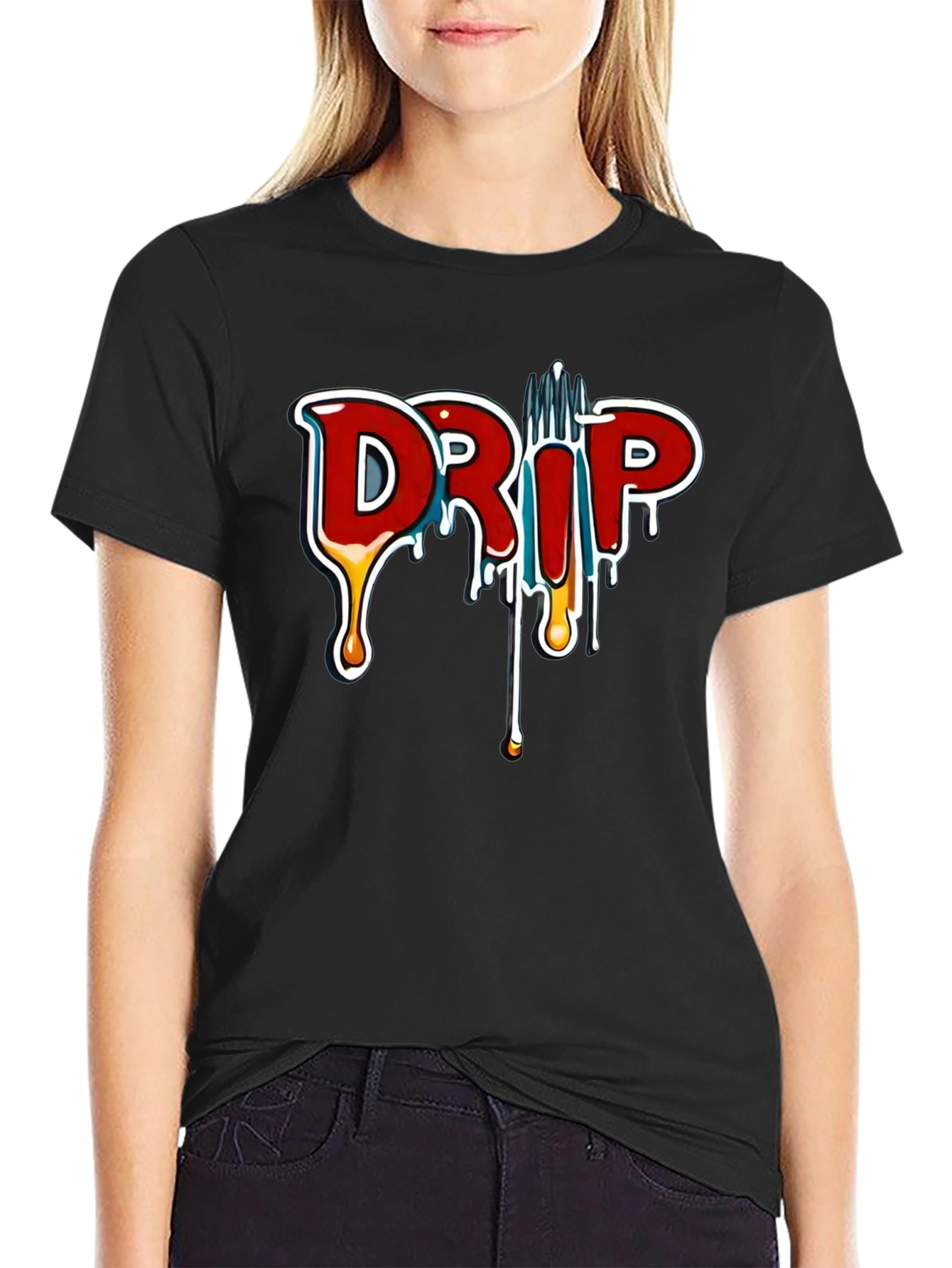 Drip Graphic Black T-Shirt