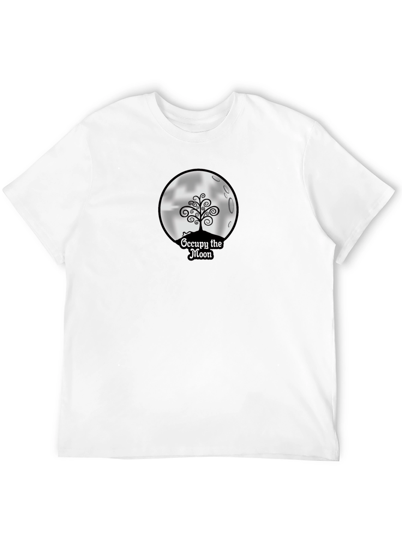 Occupy the Moon Graphic Tee - Black Cotton Blend