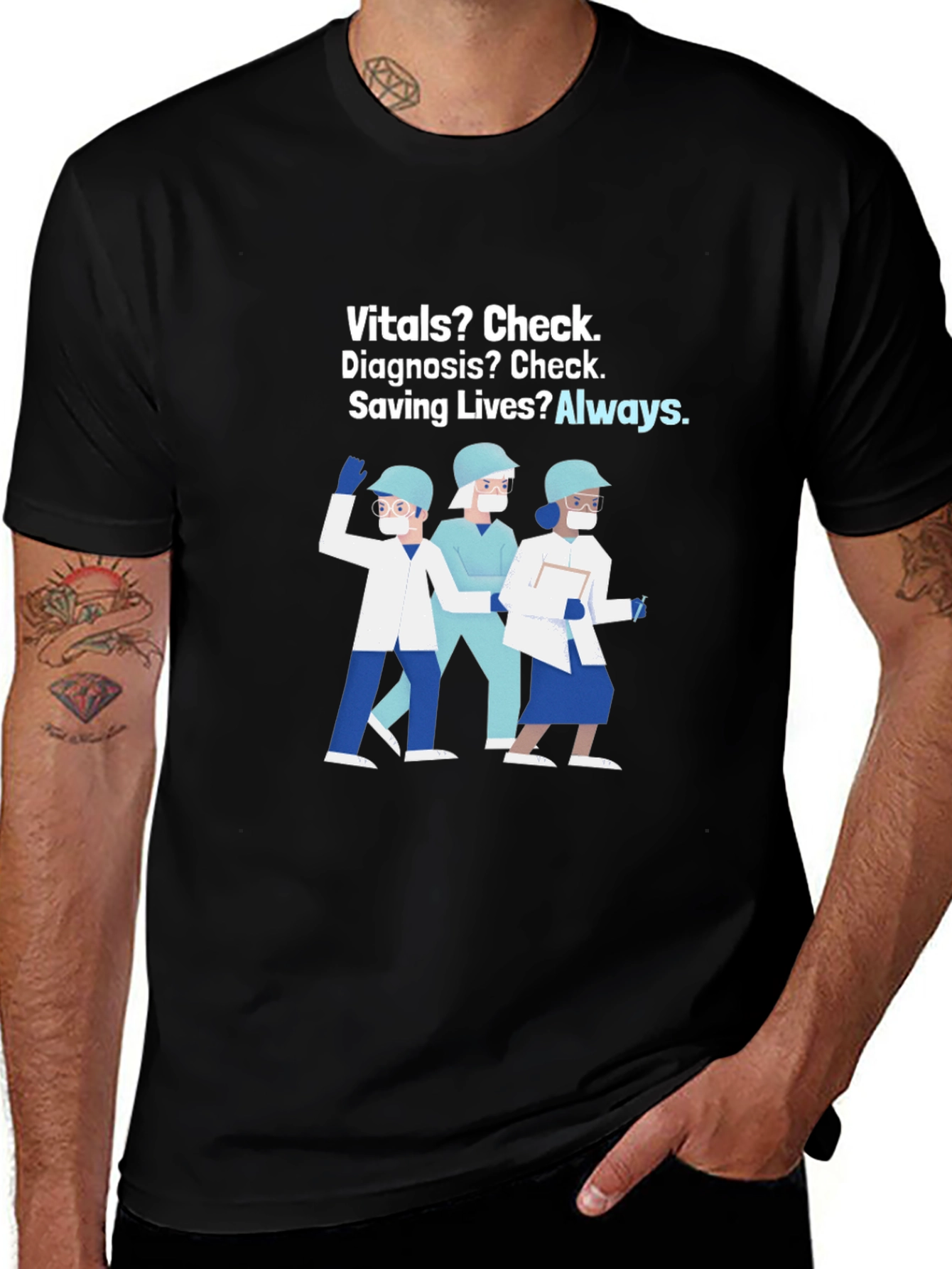 Healthcare Hero T-Shirt: Vitals Diagnosis Saving Lives