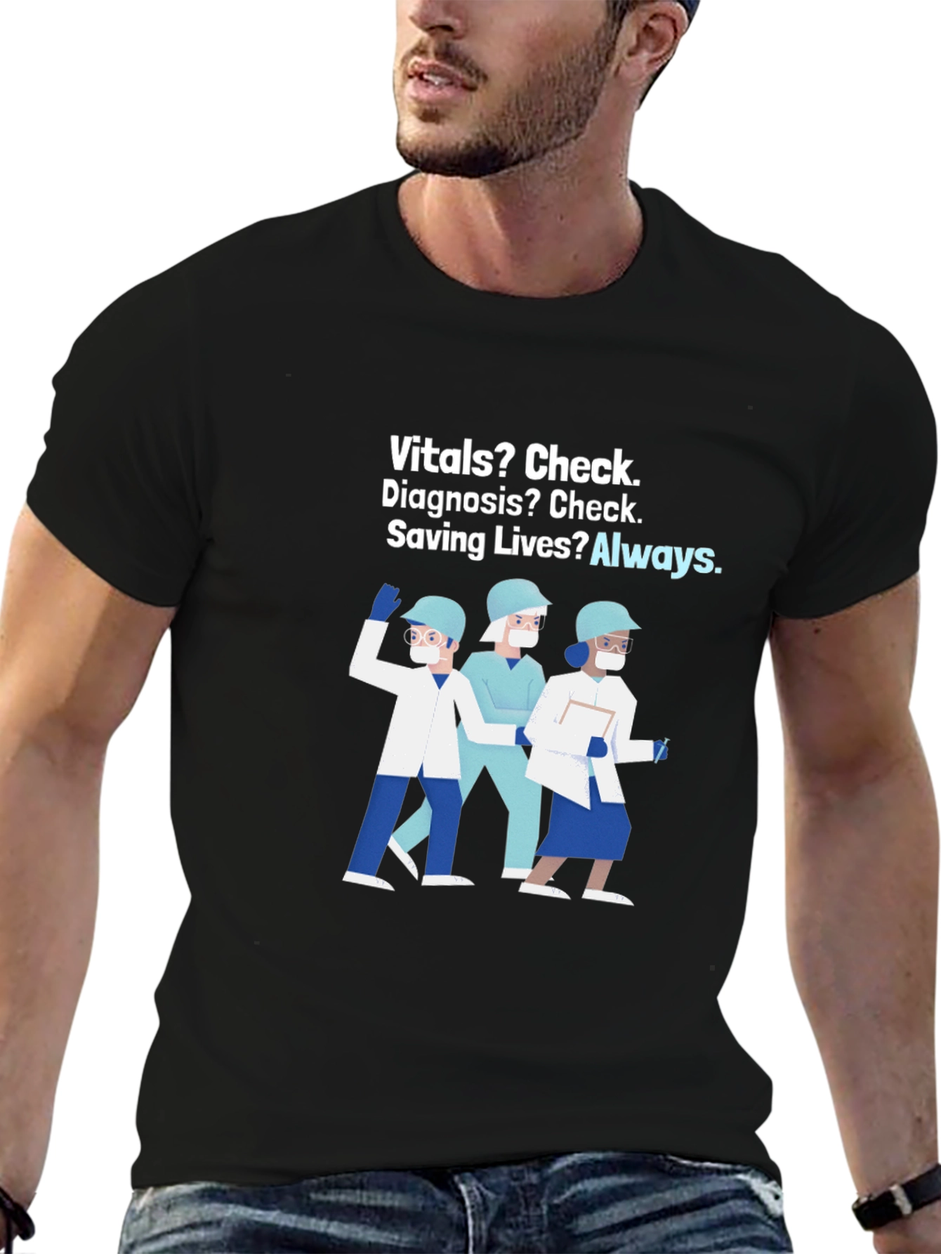 Healthcare Hero T-Shirt: Vitals Diagnosis Saving Lives