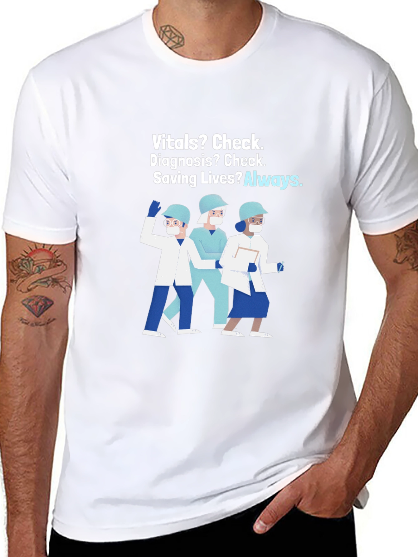Healthcare Hero T-Shirt: Vitals Diagnosis Saving Lives