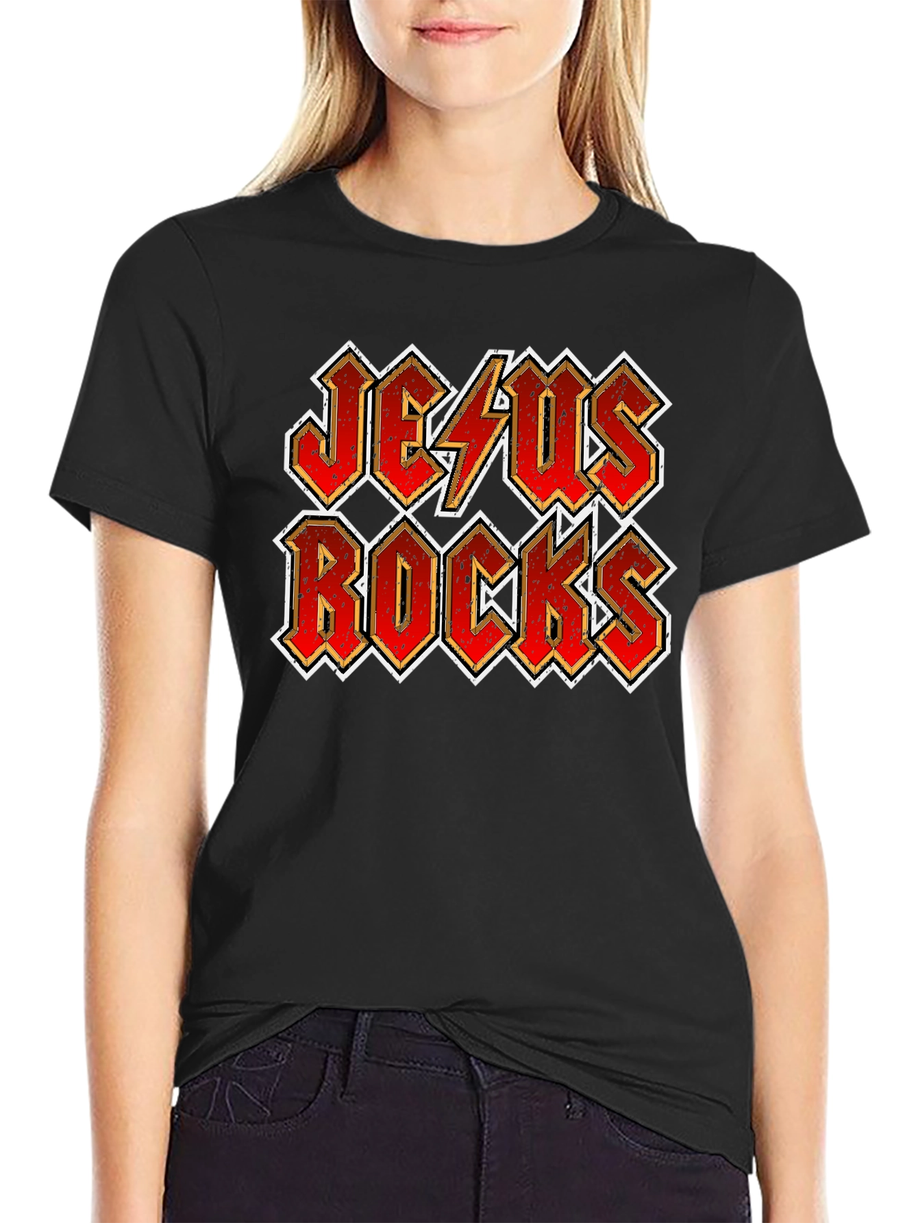 Jesus Rocks Graphic Tee - Christian Rock Music T-Shirt