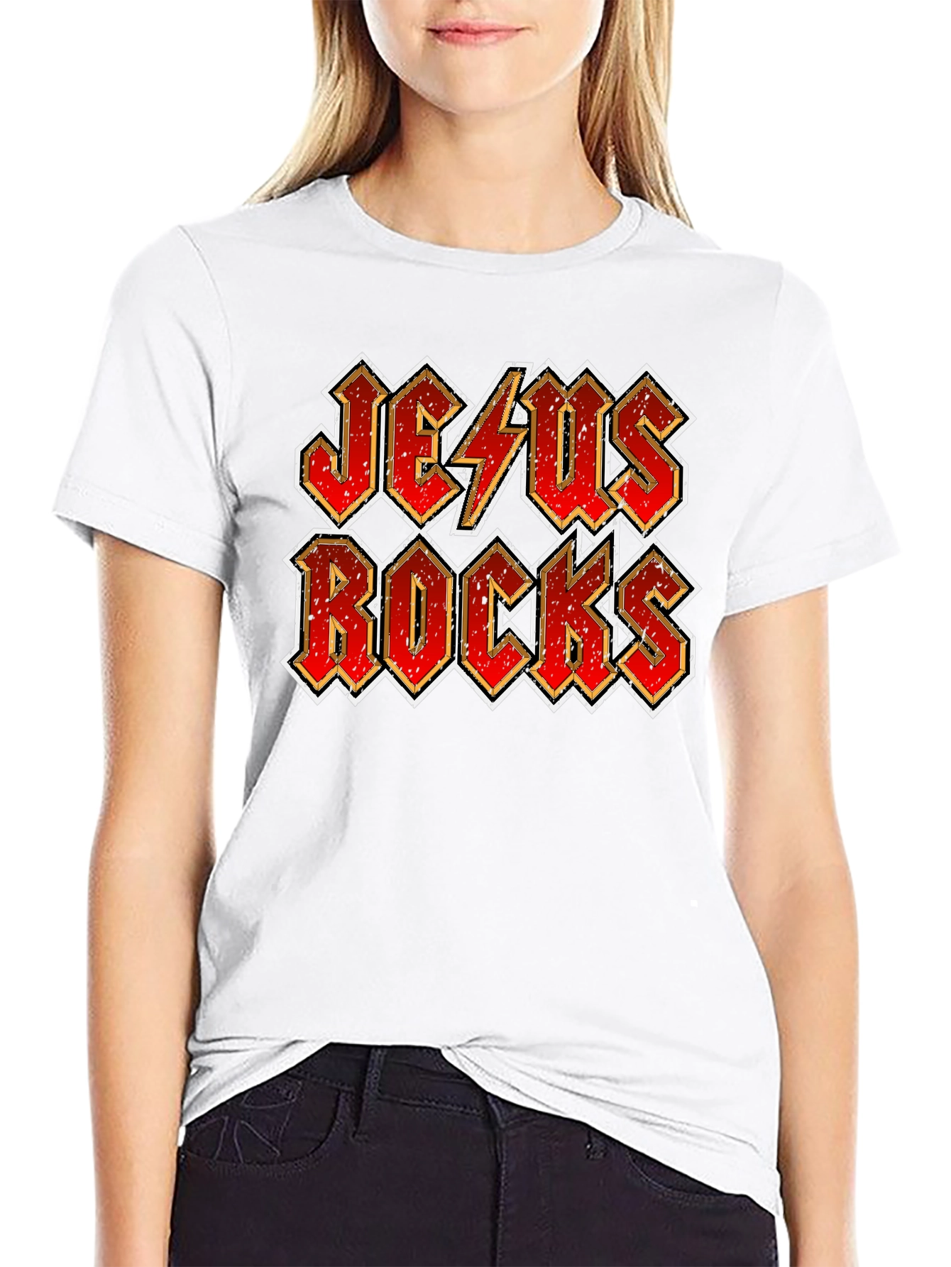 Jesus Rocks Graphic Tee - Christian Rock Music T-Shirt