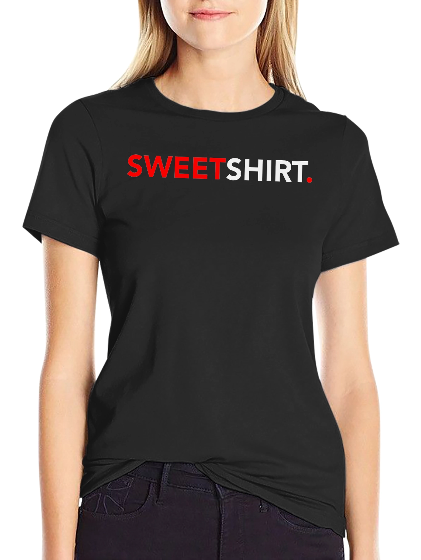 Sweetshirt Graphic Tee - Stylish Black T-Shirt