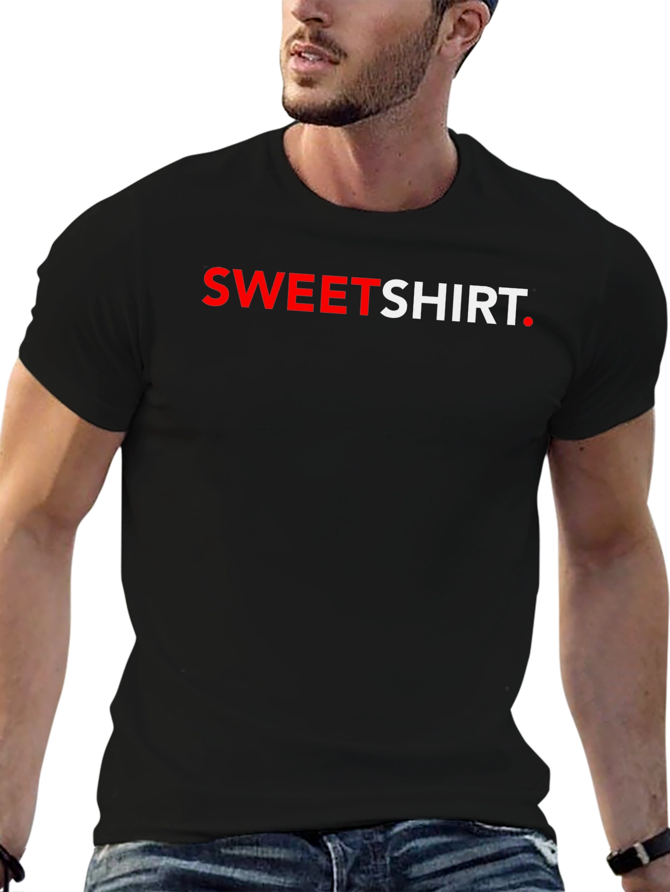 Sweetshirt Graphic Tee - Stylish Black T-Shirt