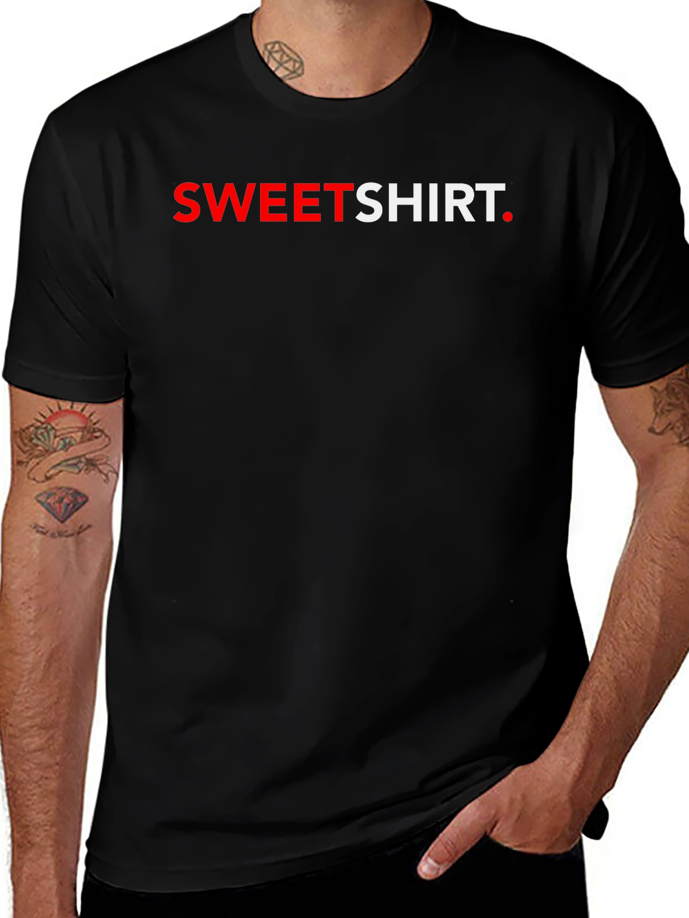 Sweetshirt Graphic Tee - Stylish Black T-Shirt