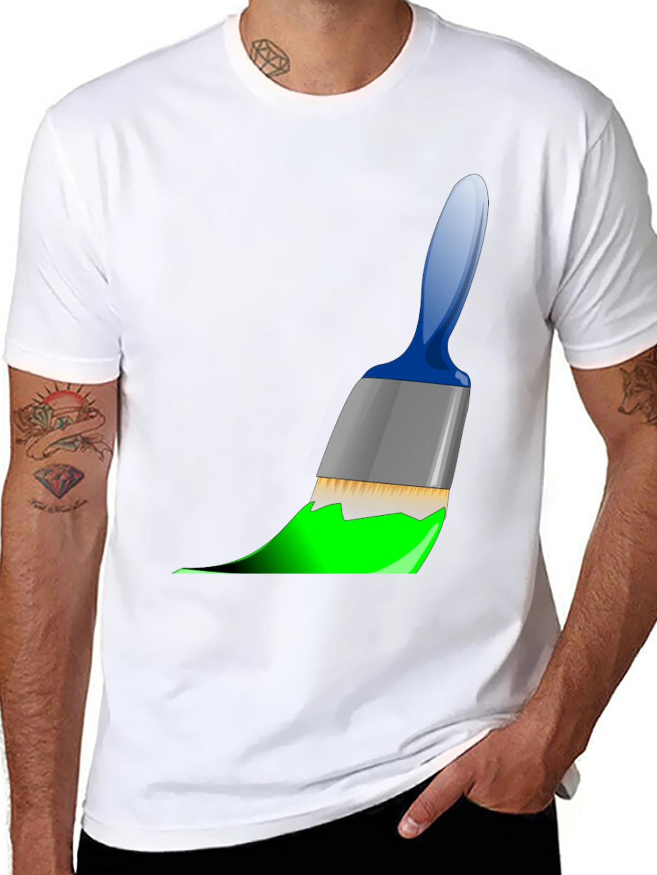 Painters Tee: Brushstroke Design - Artistic Black T-Shirt