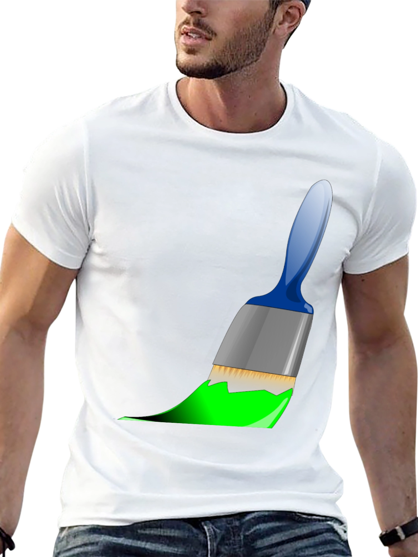 Painters Tee: Brushstroke Design - Artistic Black T-Shirt