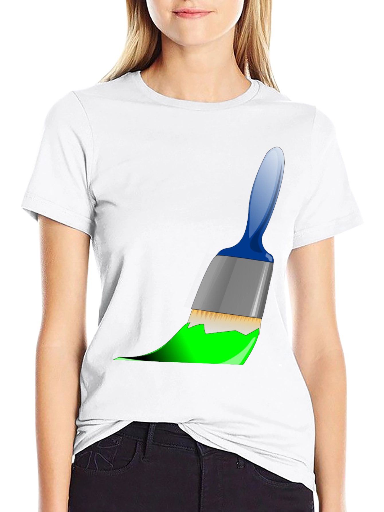 Painters Tee: Brushstroke Design - Artistic Black T-Shirt