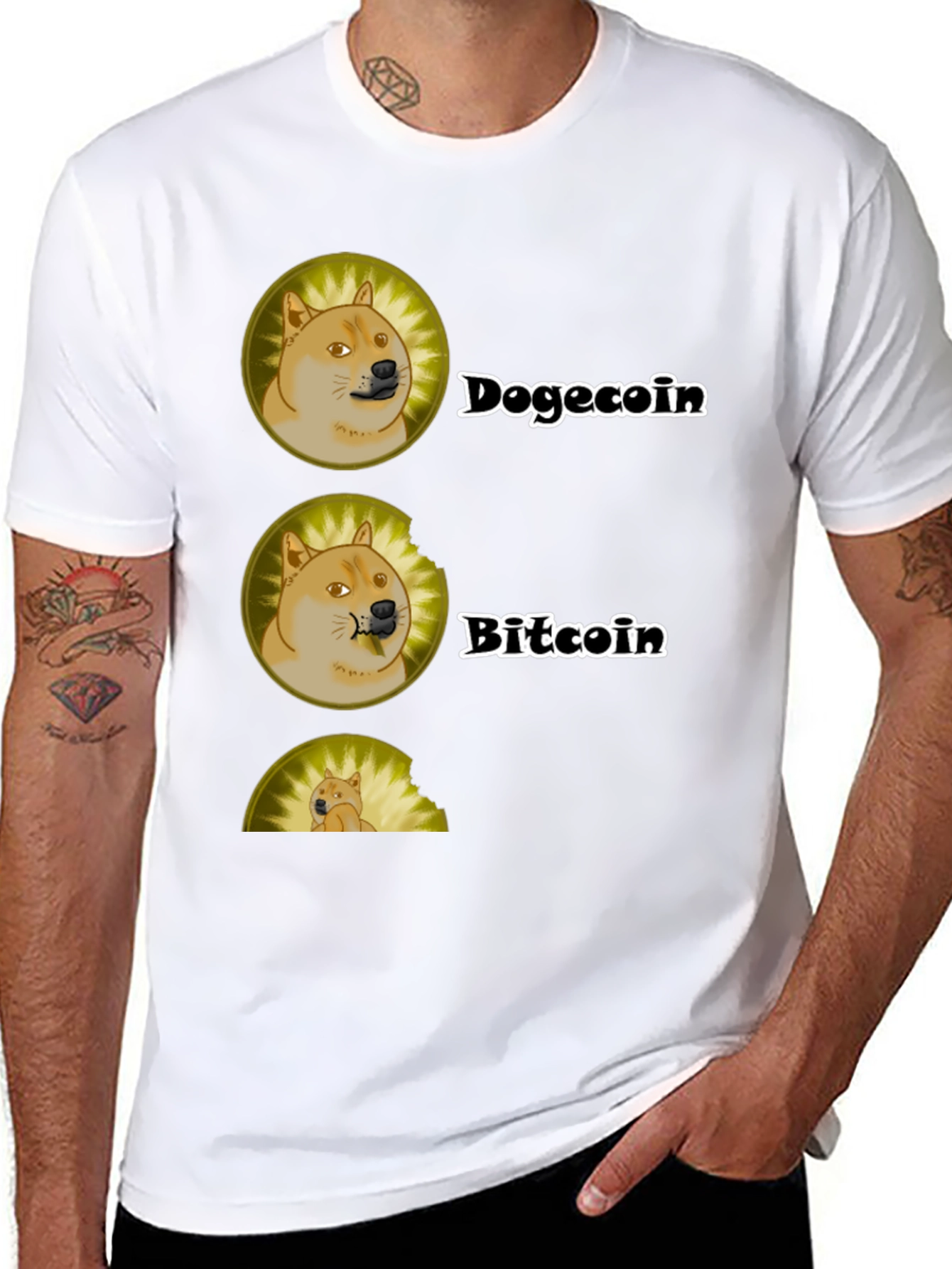 Dogecoin vs Bitcoin Graphic T-Shirt - Crypto Tee