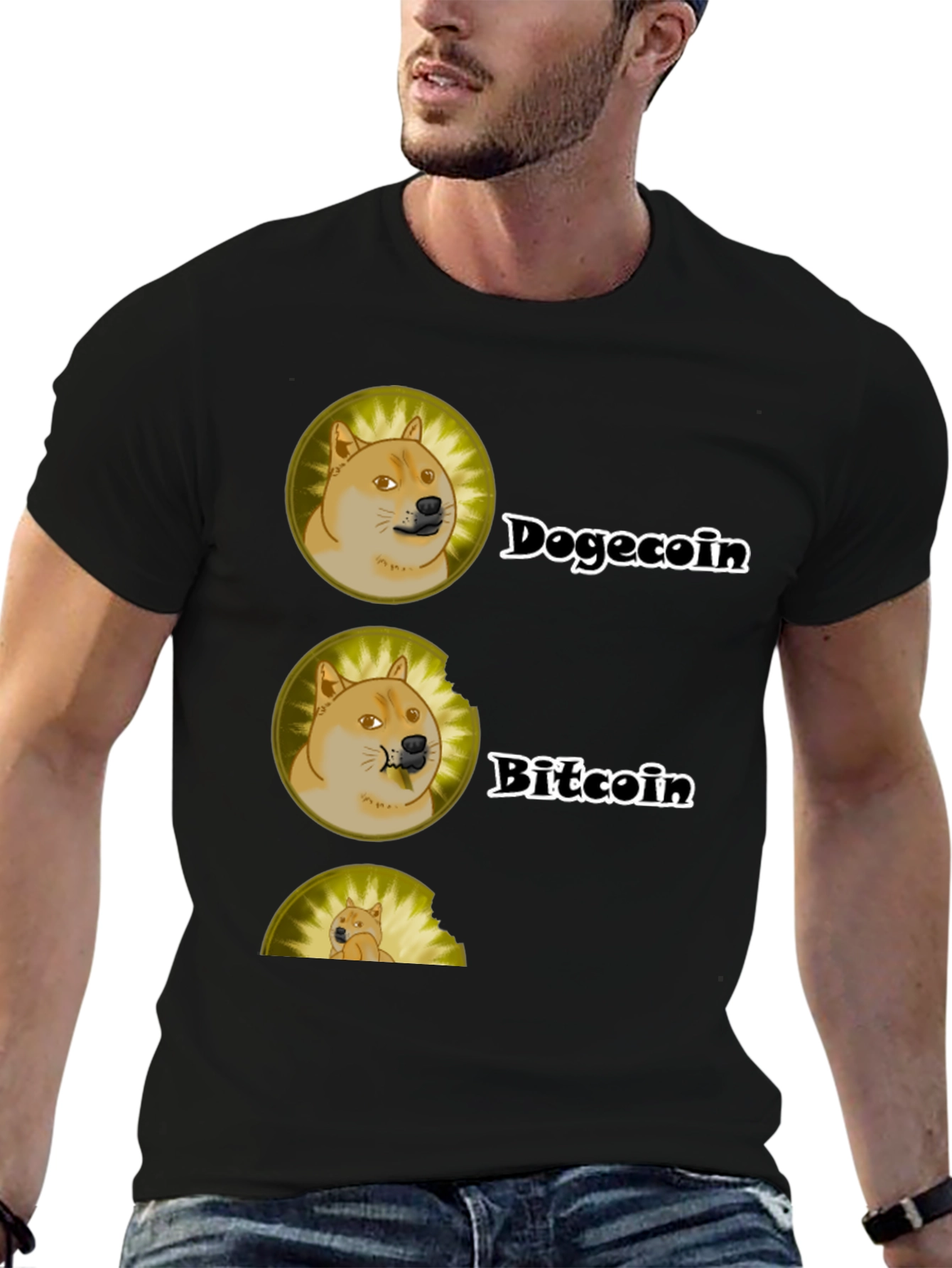 Dogecoin vs Bitcoin Graphic T-Shirt - Crypto Tee