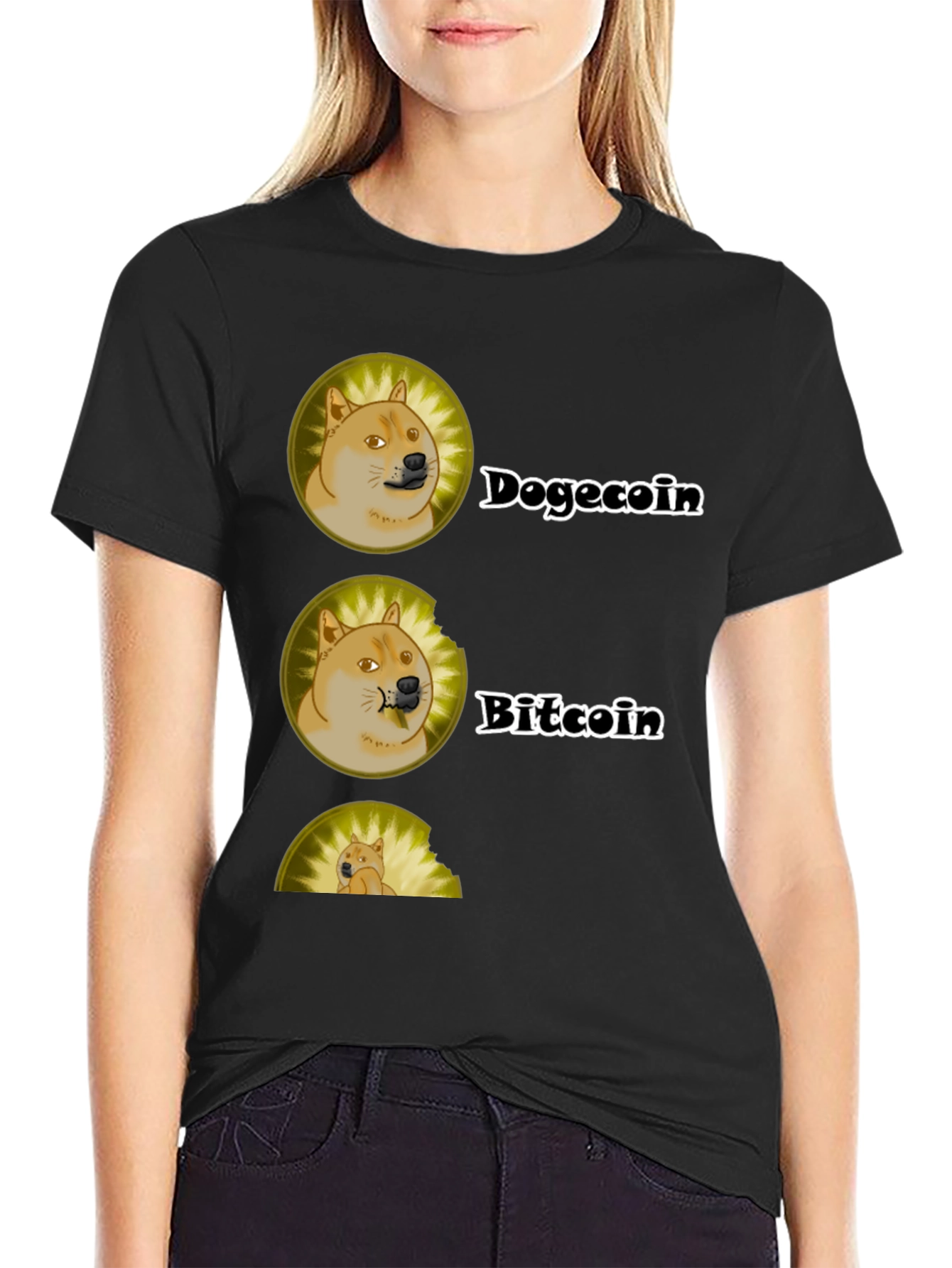 Dogecoin vs Bitcoin Graphic T-Shirt - Crypto Tee