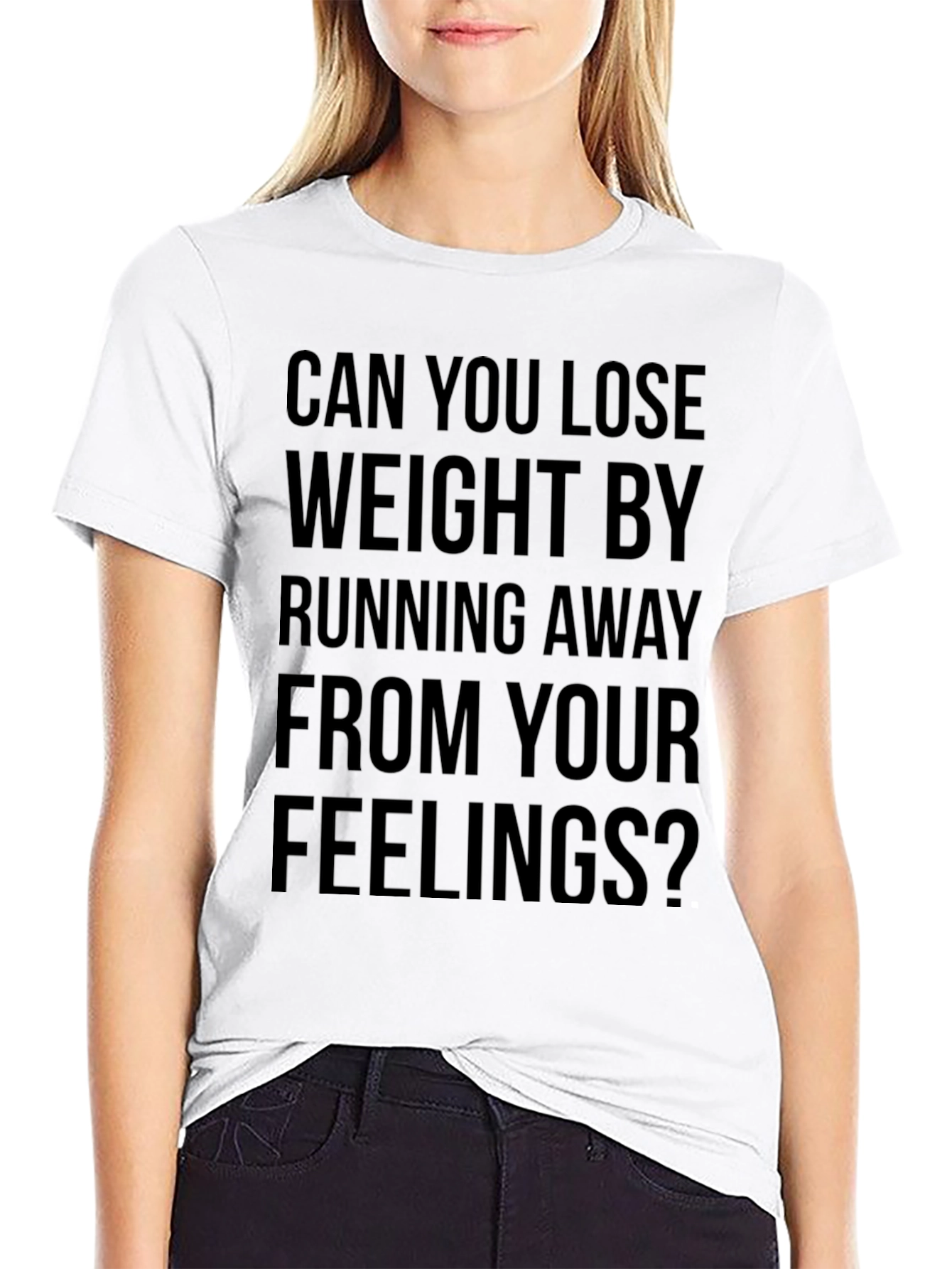 Funny Slogan Tee - Run Away From Feelings?