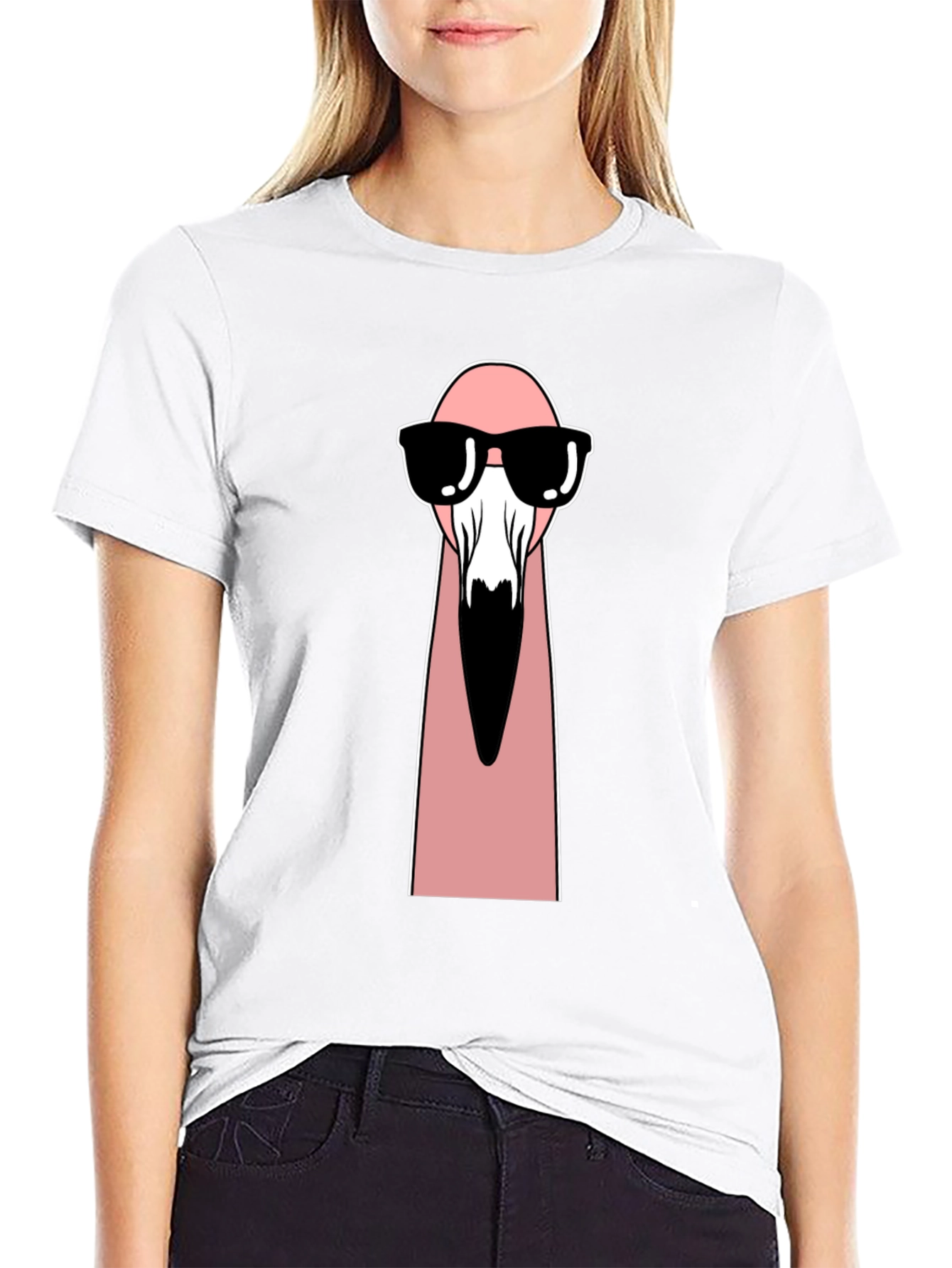 Cool Flamingo Graphic Tee - Unisex Black T-Shirt