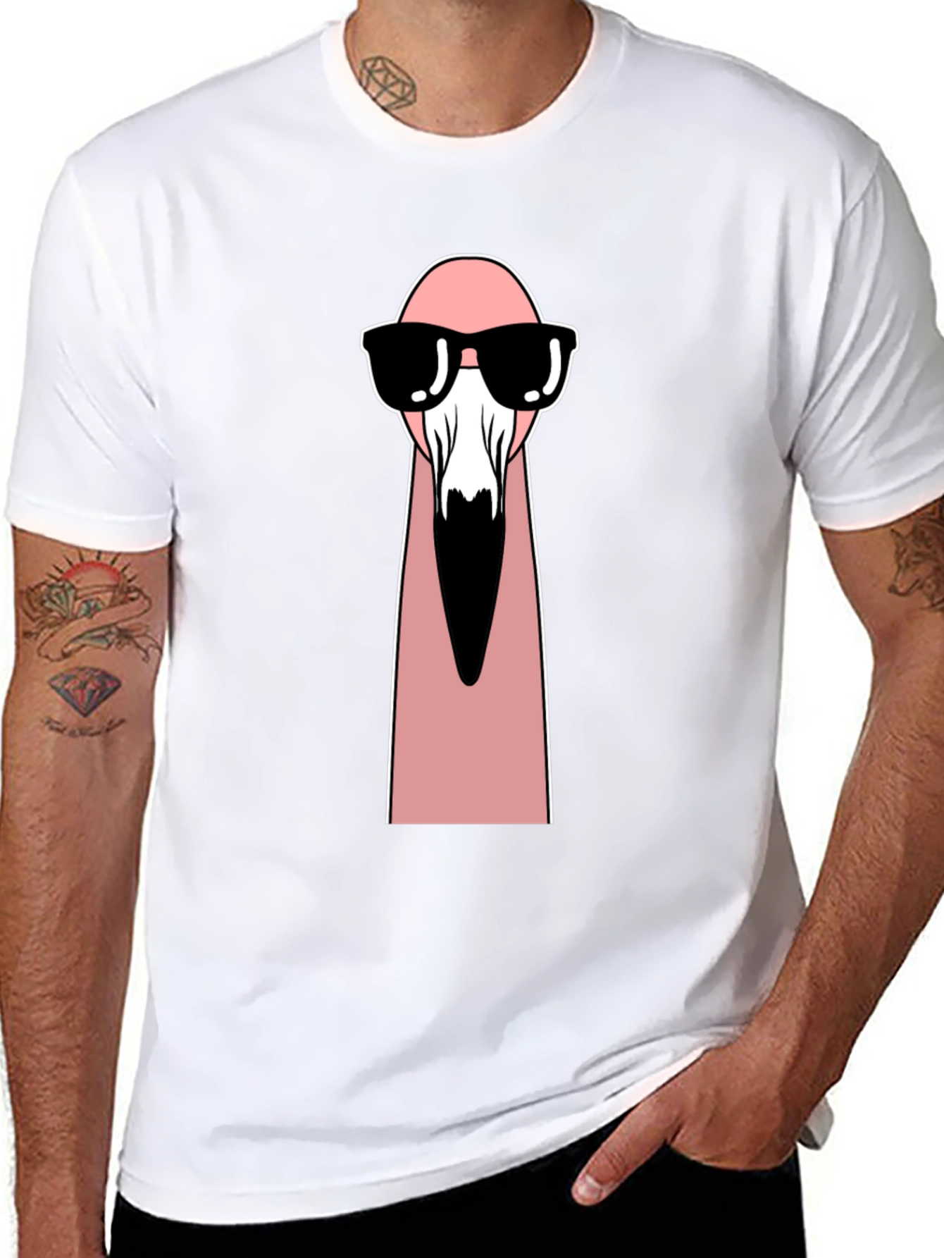 Cool Flamingo Graphic Tee - Unisex Black T-Shirt