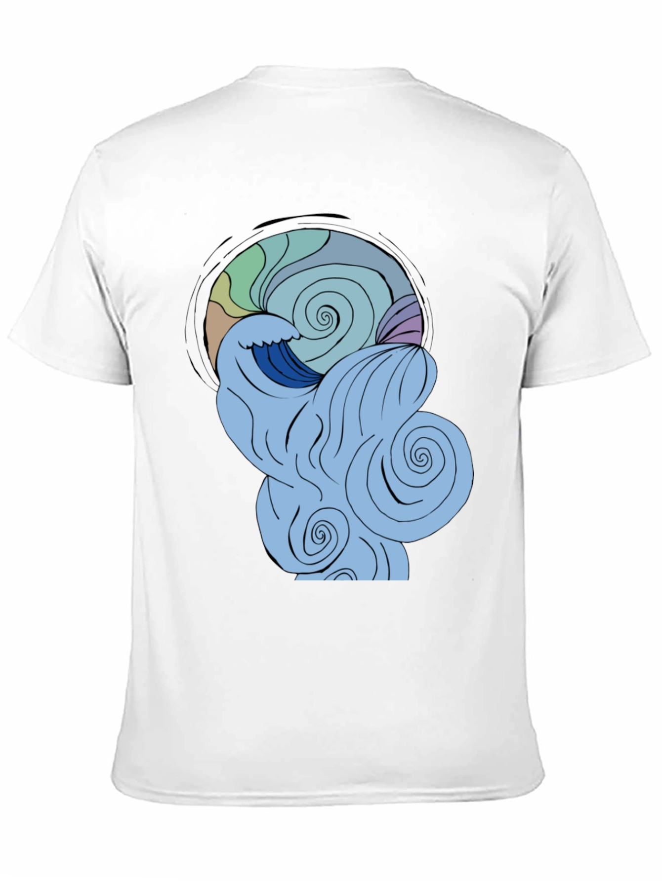 Ocean Wave Swirl Graphic T-Shirt