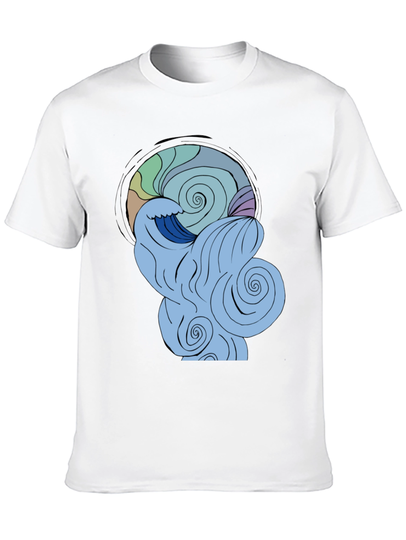 Ocean Wave Swirl Graphic T-Shirt