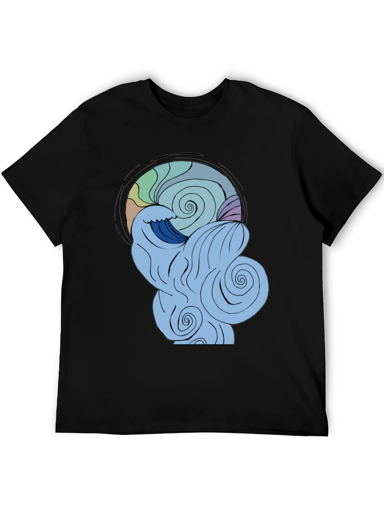 Ocean Wave Swirl Graphic T-Shirt