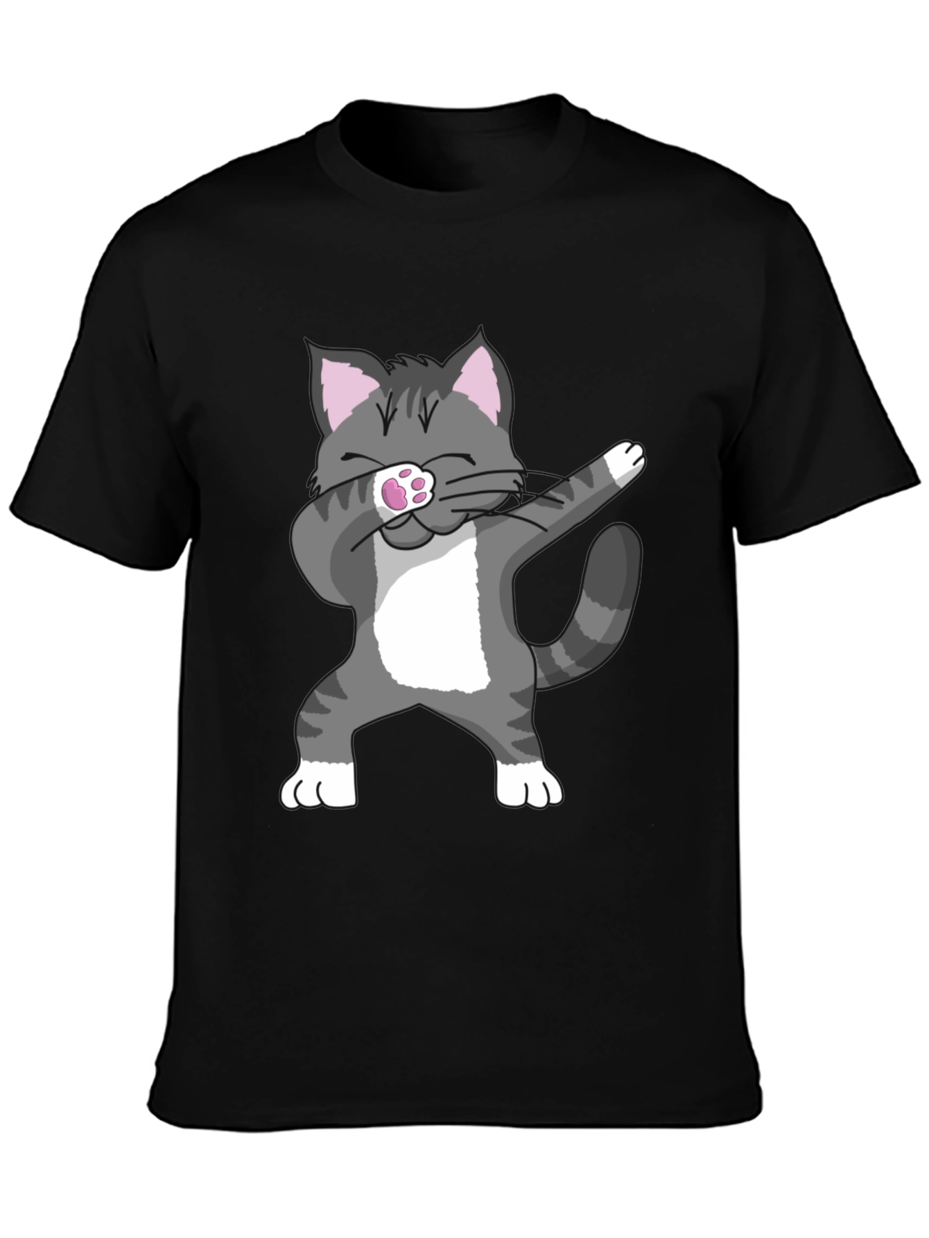 Dabbing Cat Graphic Tee - Black