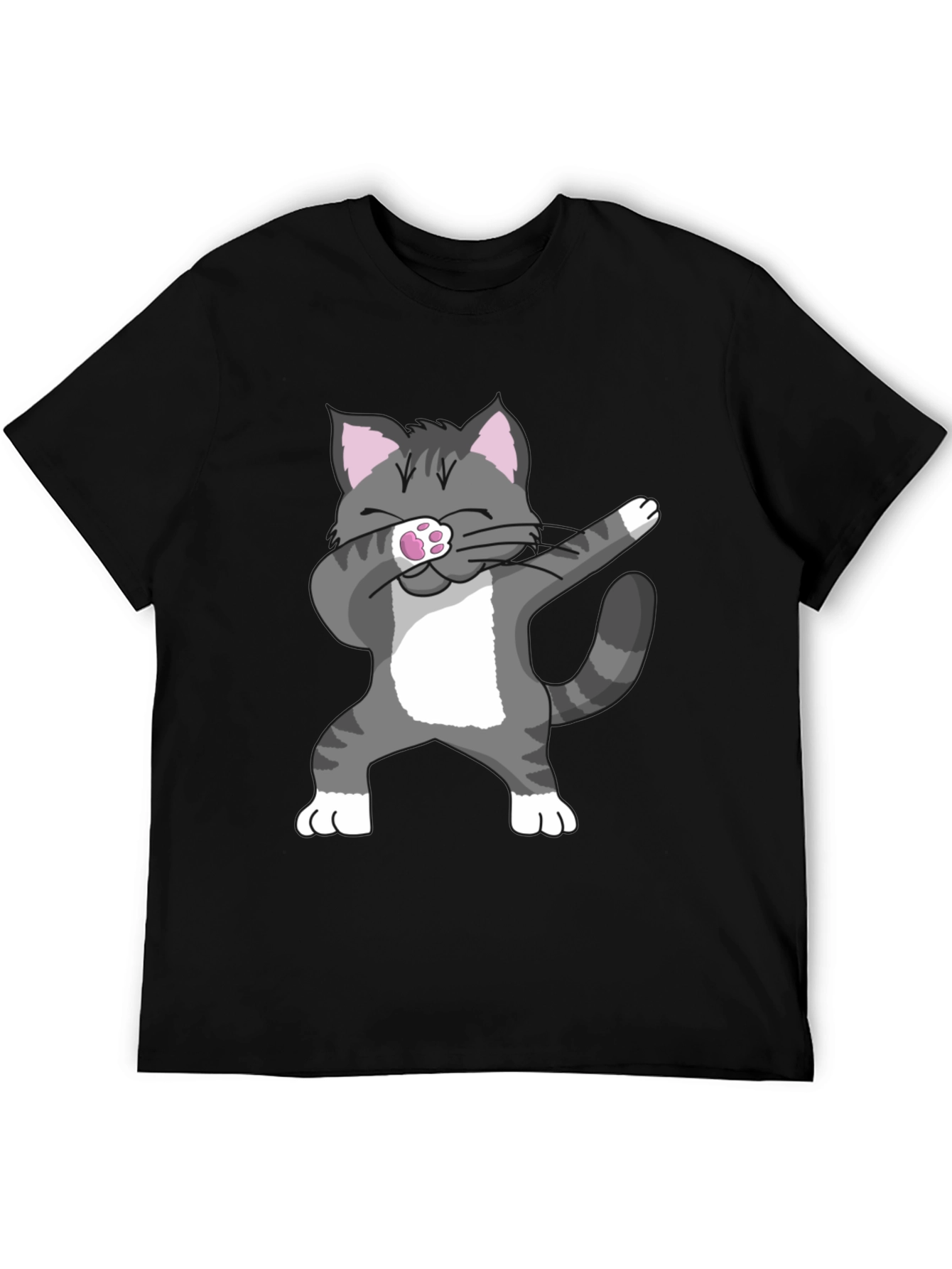 Dabbing Cat Graphic Tee - Black