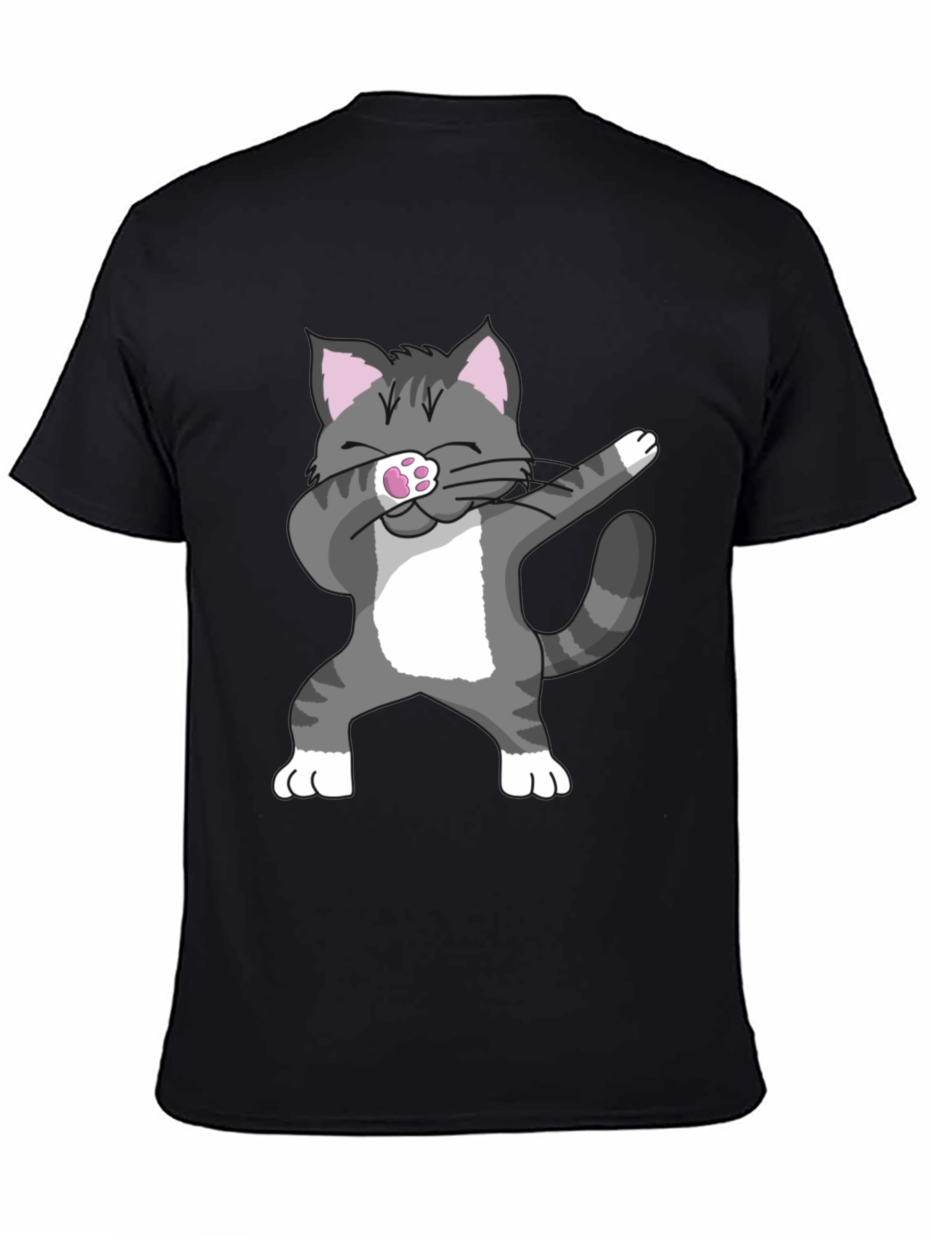 Dabbing Cat Graphic Tee - Black