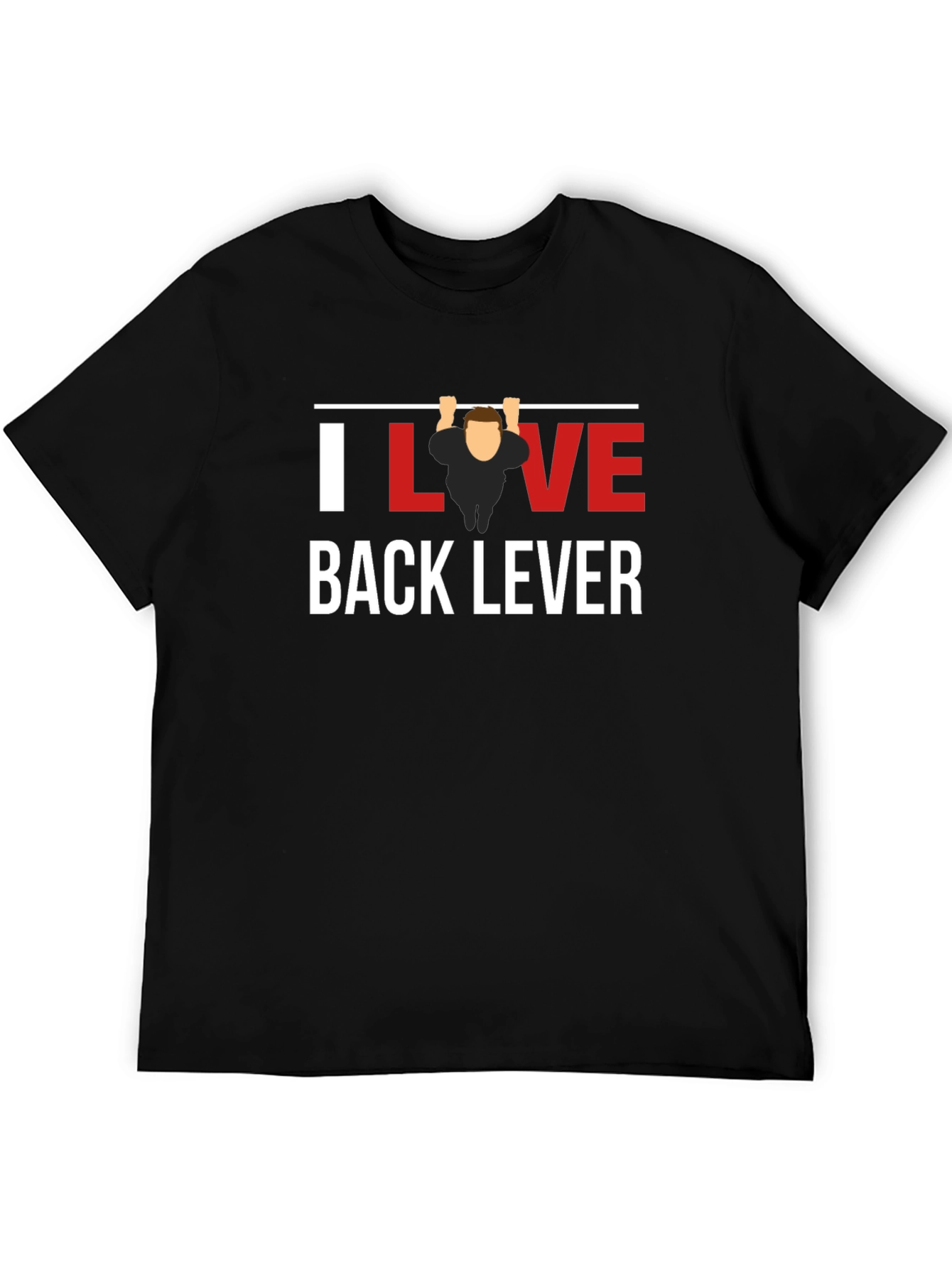 I Love Back Lever Black T-Shirt Gym Workout