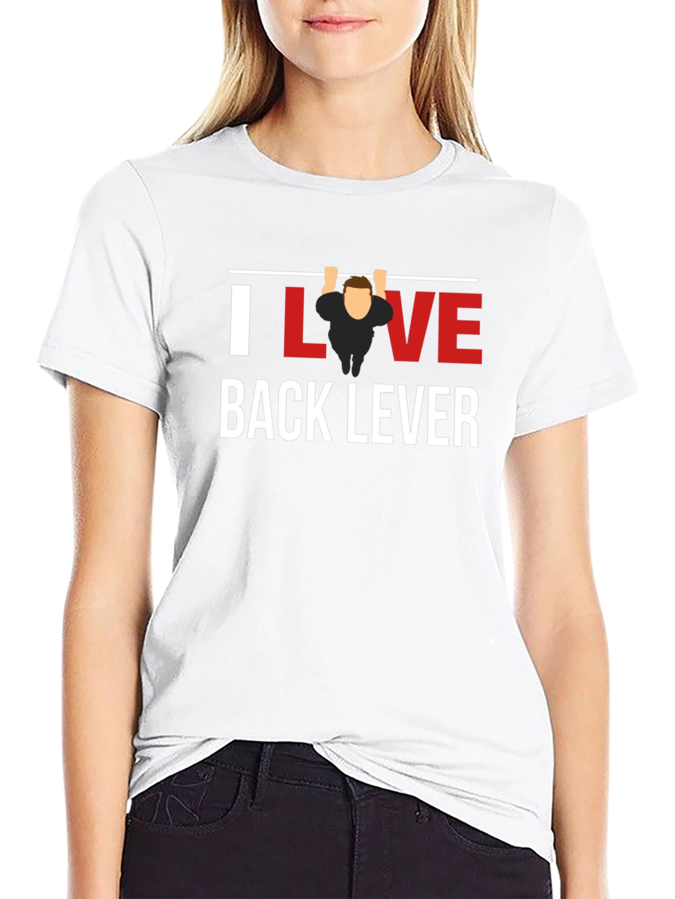 I Love Back Lever Black T-Shirt Gym Workout