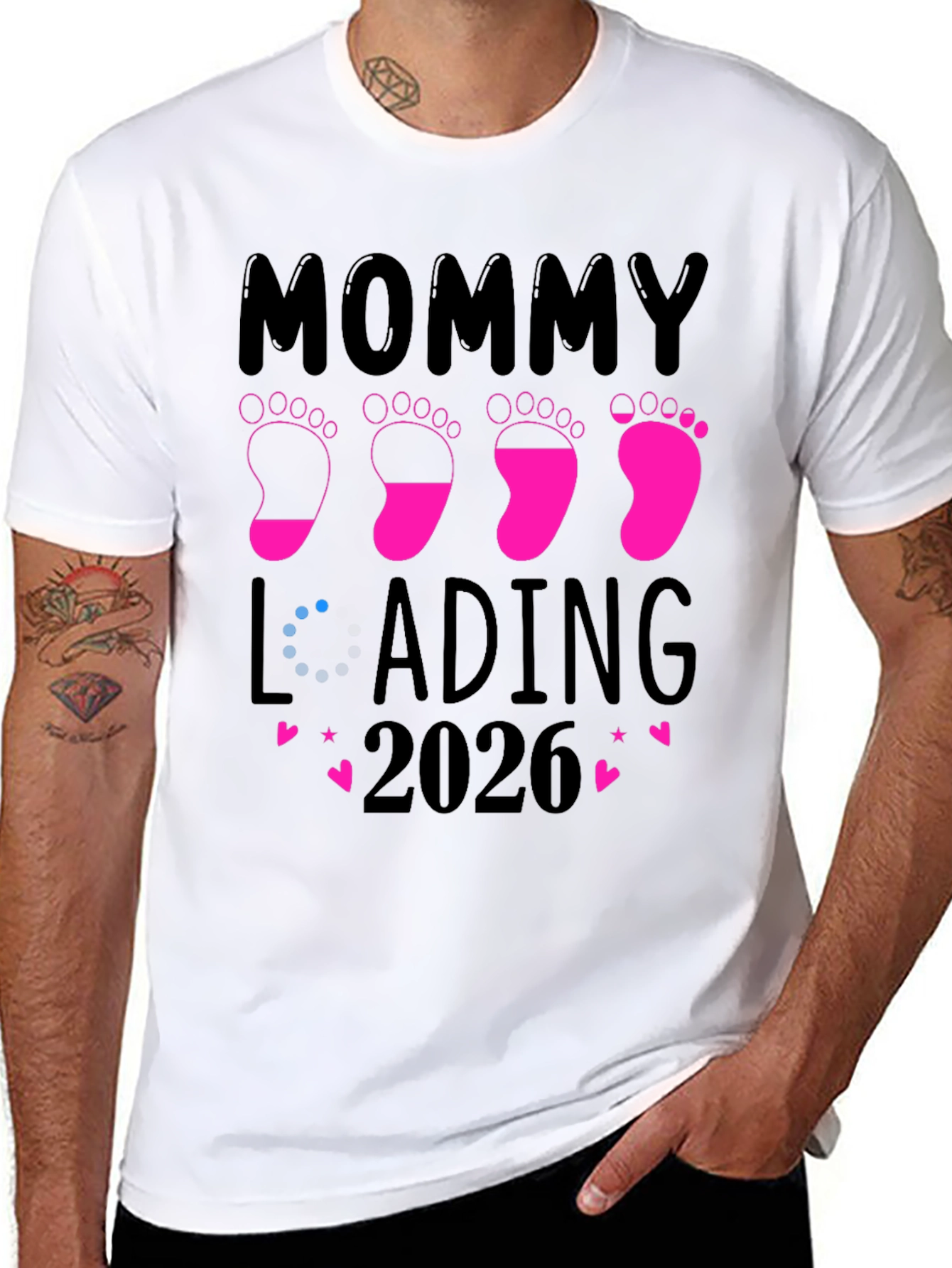 Mommy Loading 2026 Pregnancy Announcement T-Shirt