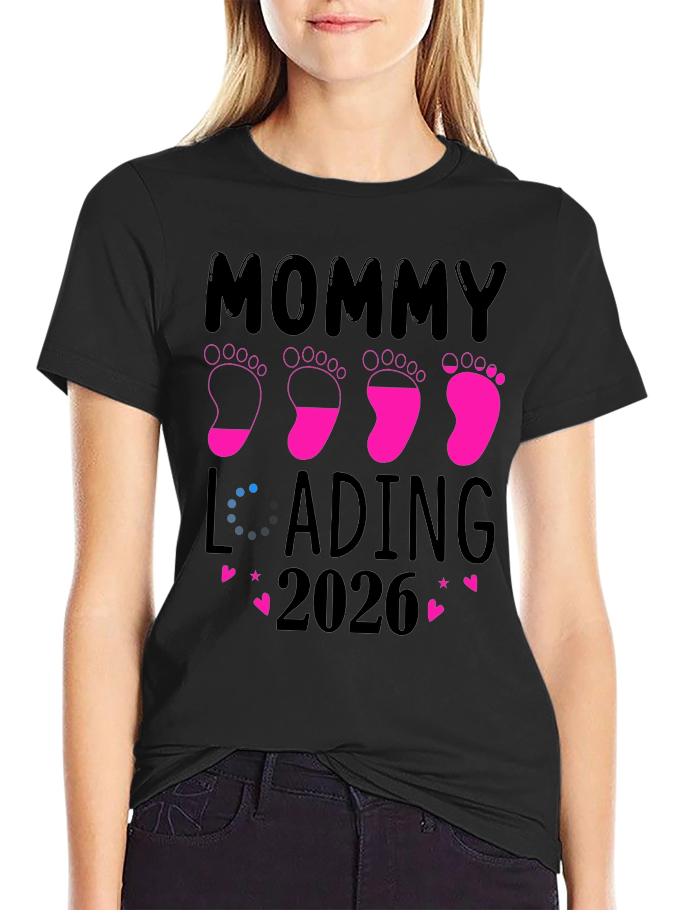 Mommy Loading 2026 Pregnancy Announcement T-Shirt