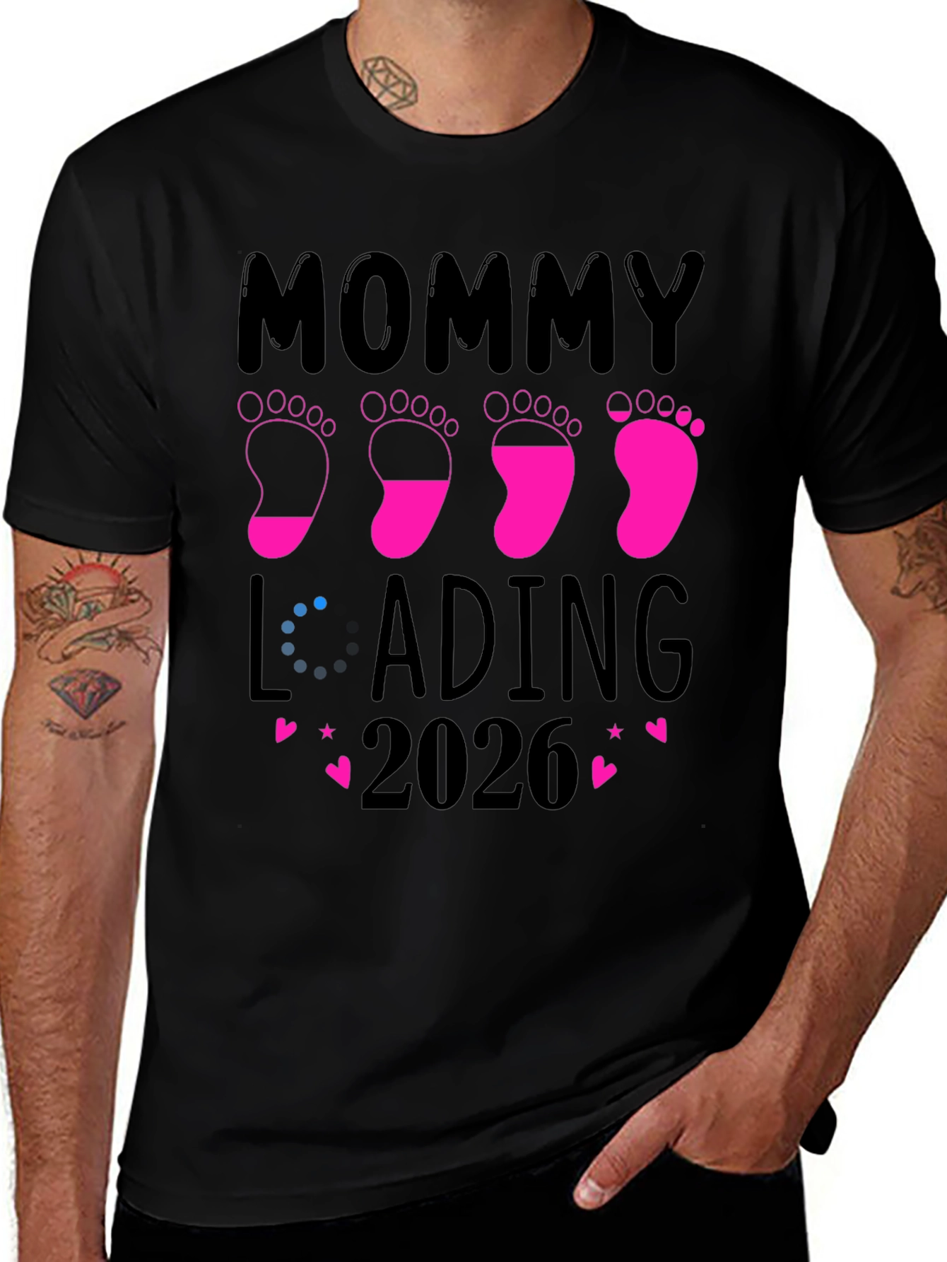 Mommy Loading 2026 Pregnancy Announcement T-Shirt