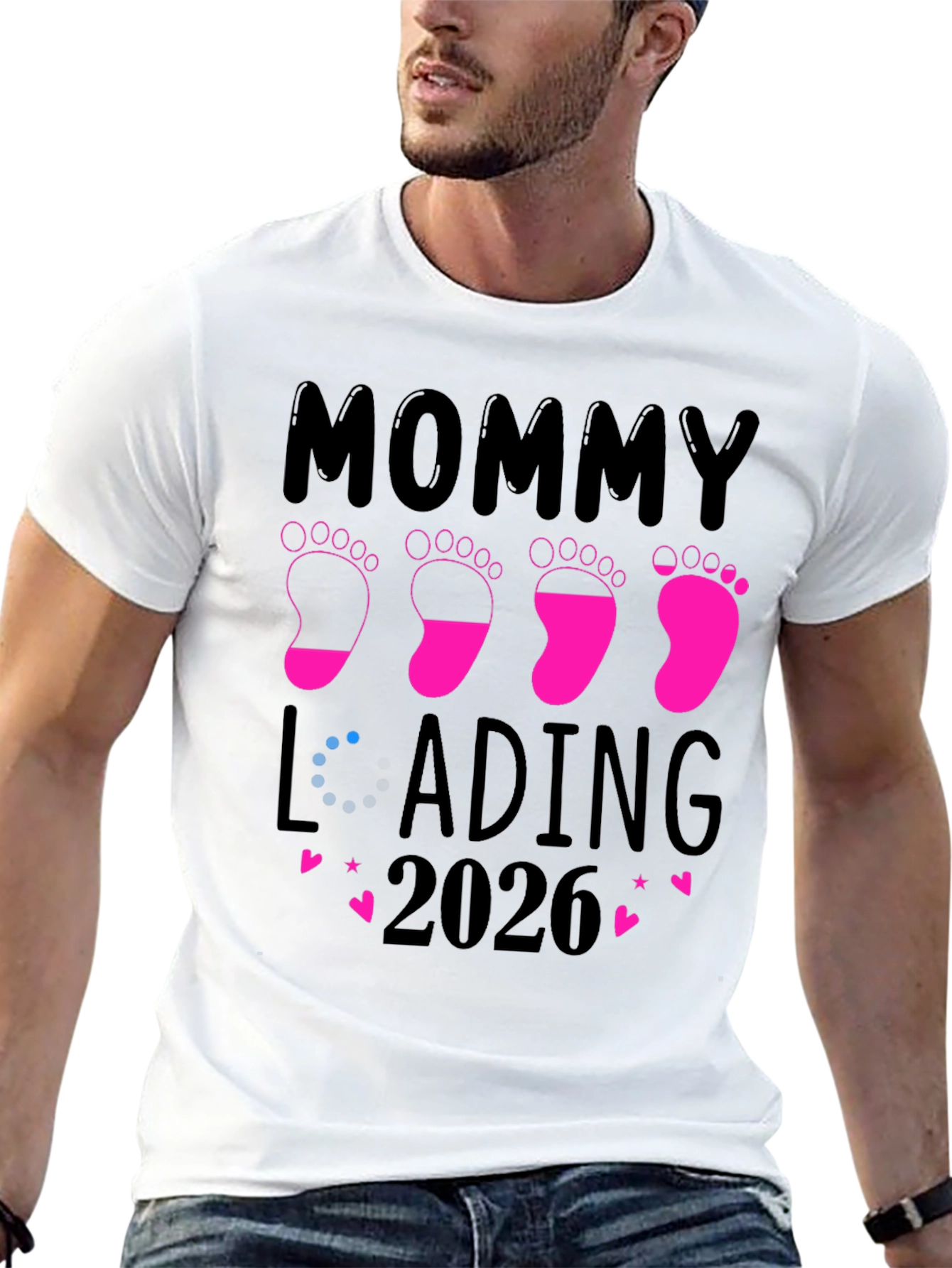 Mommy Loading 2026 Pregnancy Announcement T-Shirt