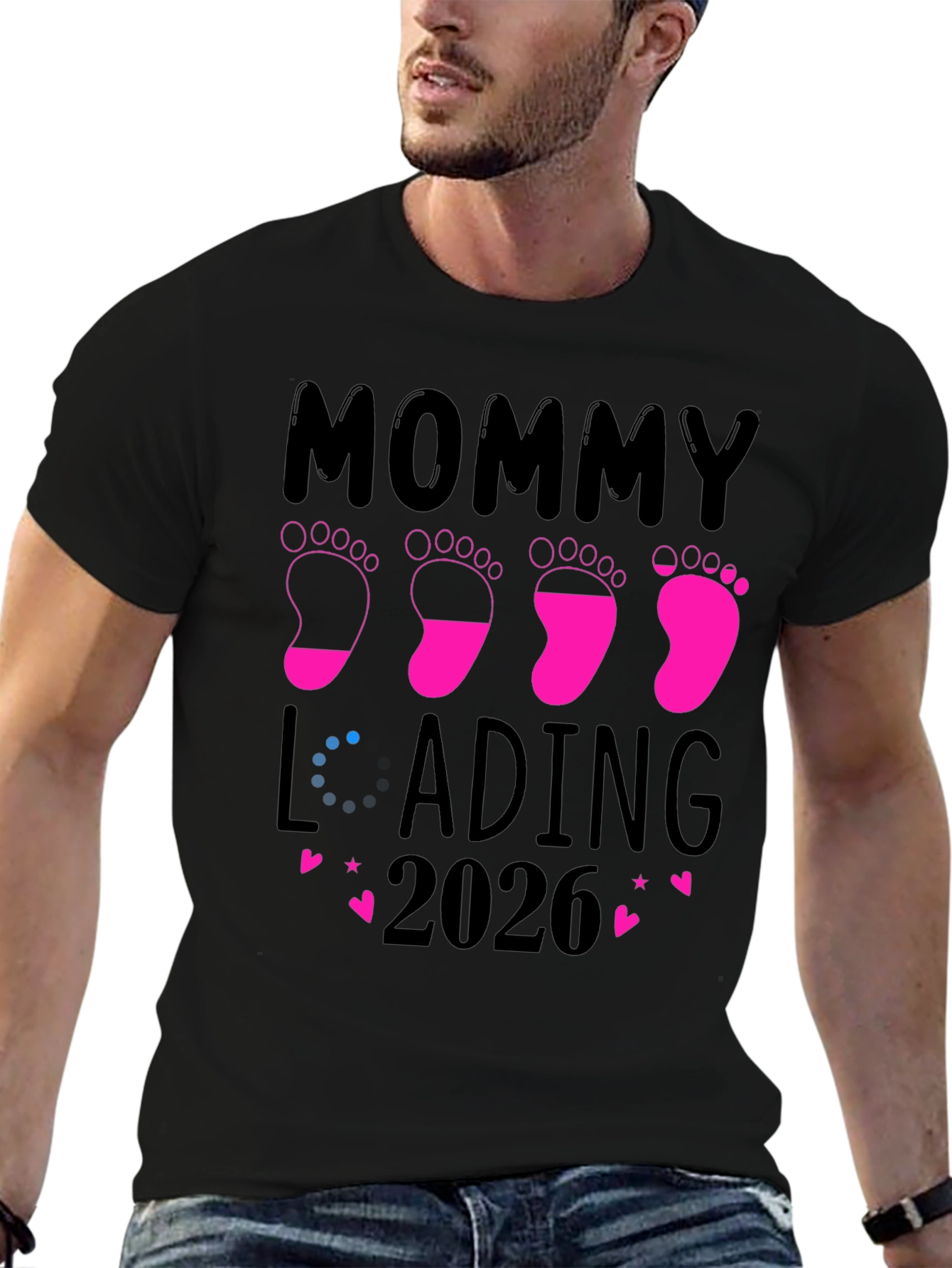 Mommy Loading 2026 Pregnancy Announcement T-Shirt