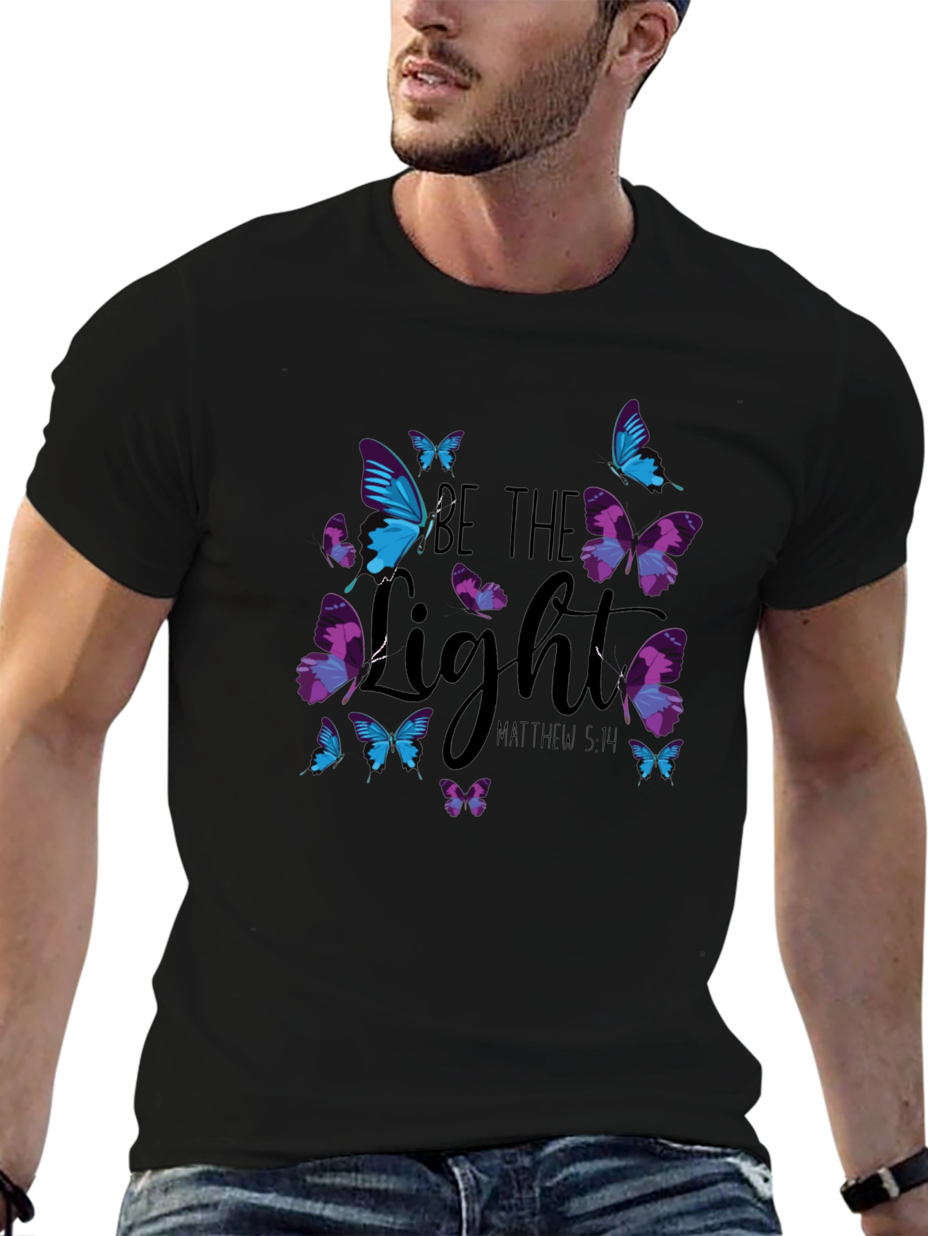 Be The Light Butterfly Graphic T-Shirt